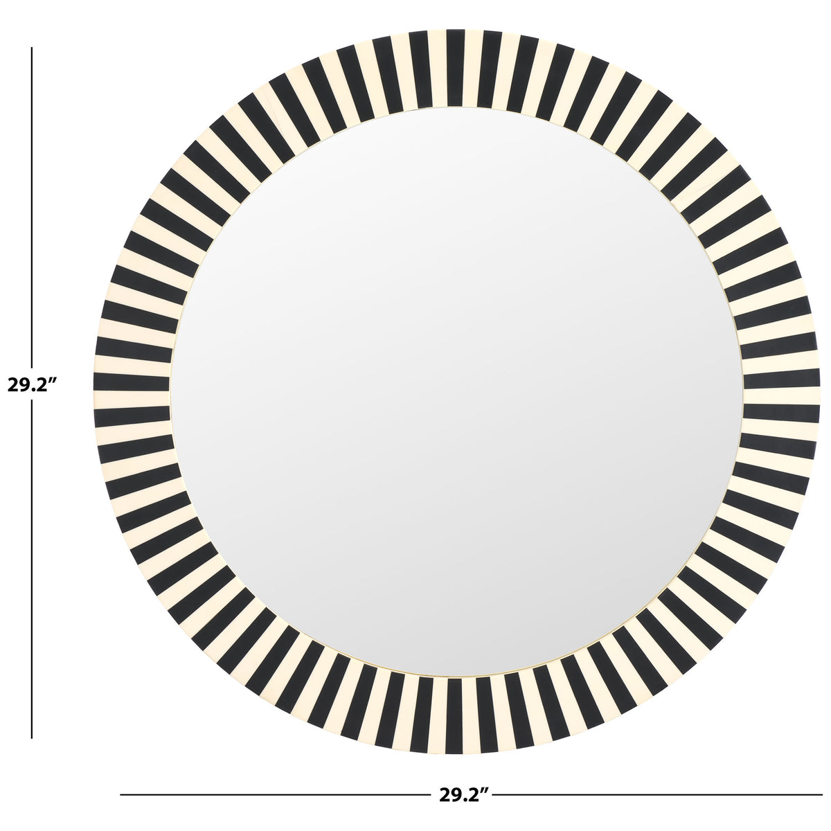 This 29.2-inch round mirror makes a statement with its bold black-and-ivory border || MRR1500A || dimension_studio