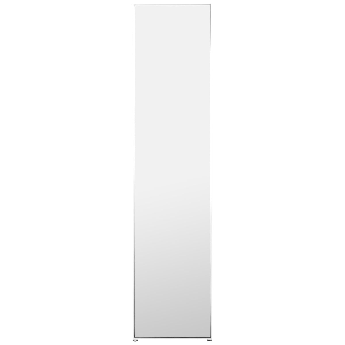 A tall rectangular mirror in a slim silver metal frame offers a clean, modern look || MRR2008B || front_studio