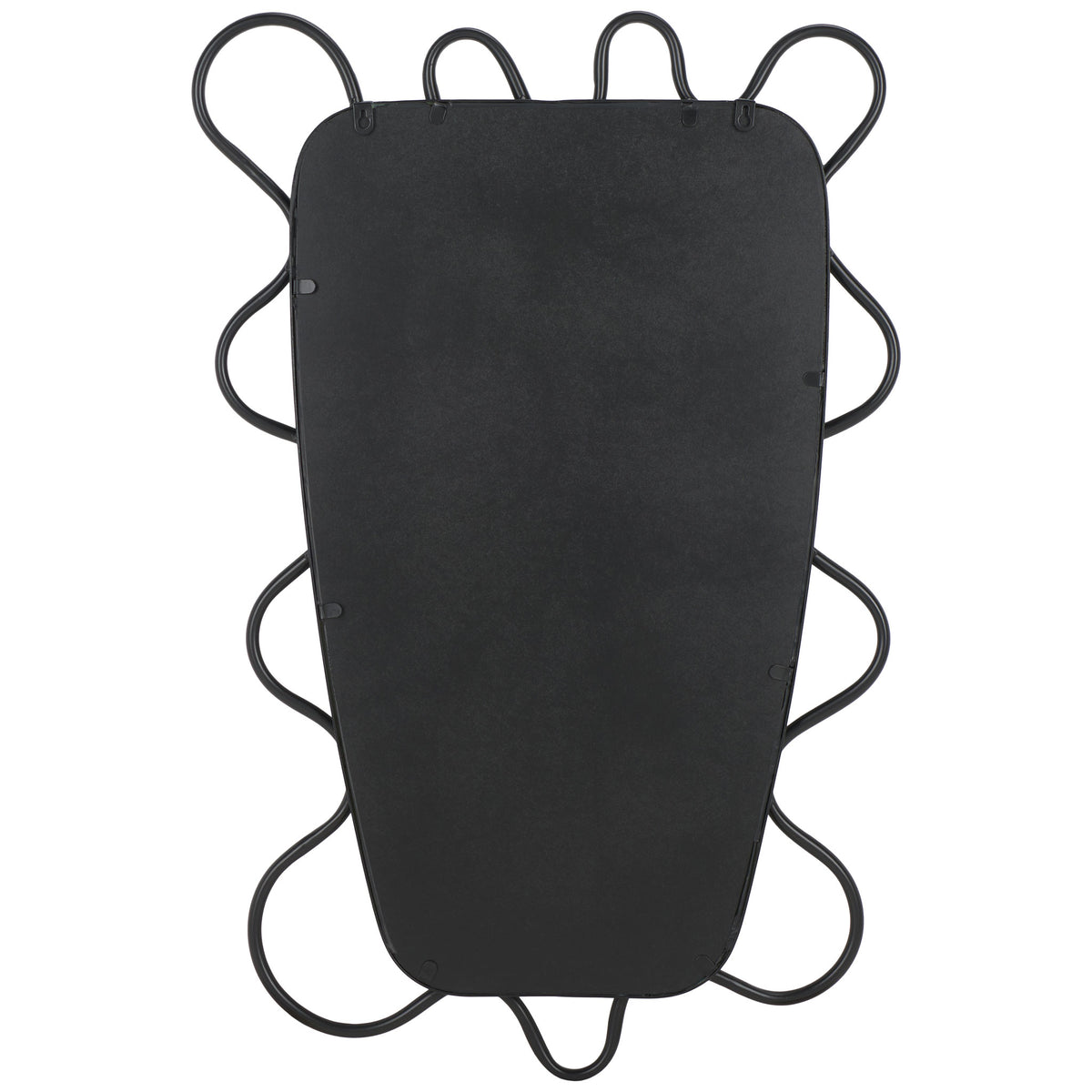 A smooth black back panel contrasts with the open curls of the metal frame || MRR2500A || back_studio