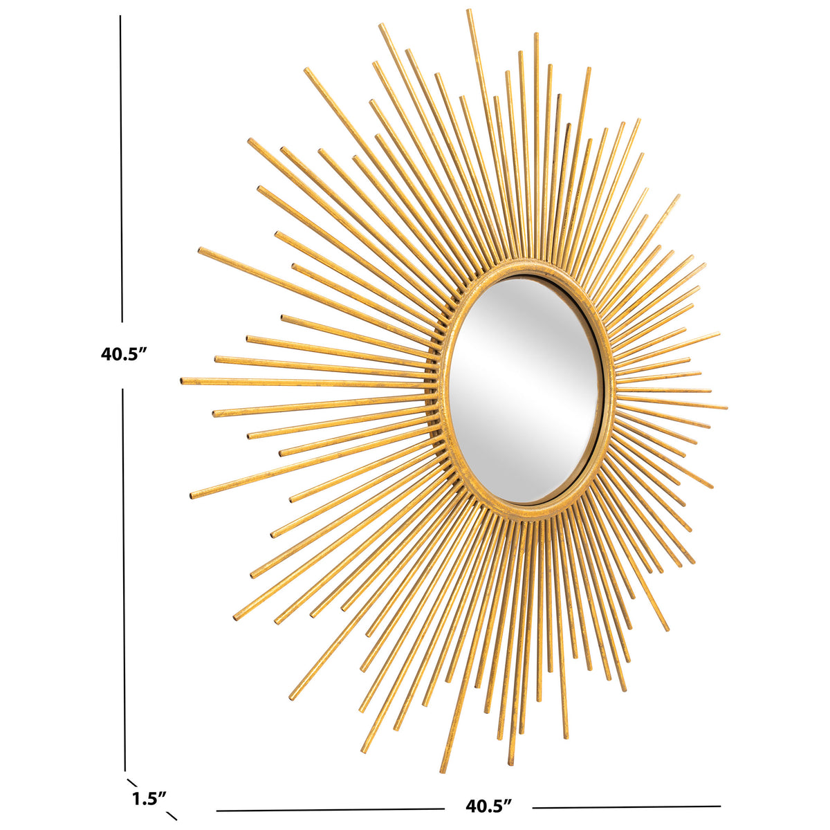 A 40.5-inch gold sunburst mirror makes a bold statement with a slim 1.5-inch depth || MRR3009A || dimension_studio