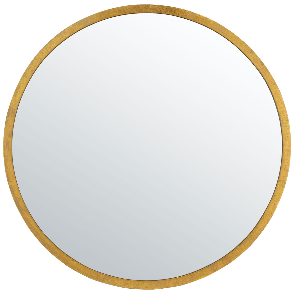 A slim gold iron frame encircles a wide mirror for a clean, modern look || MRR3033A || front_studio
