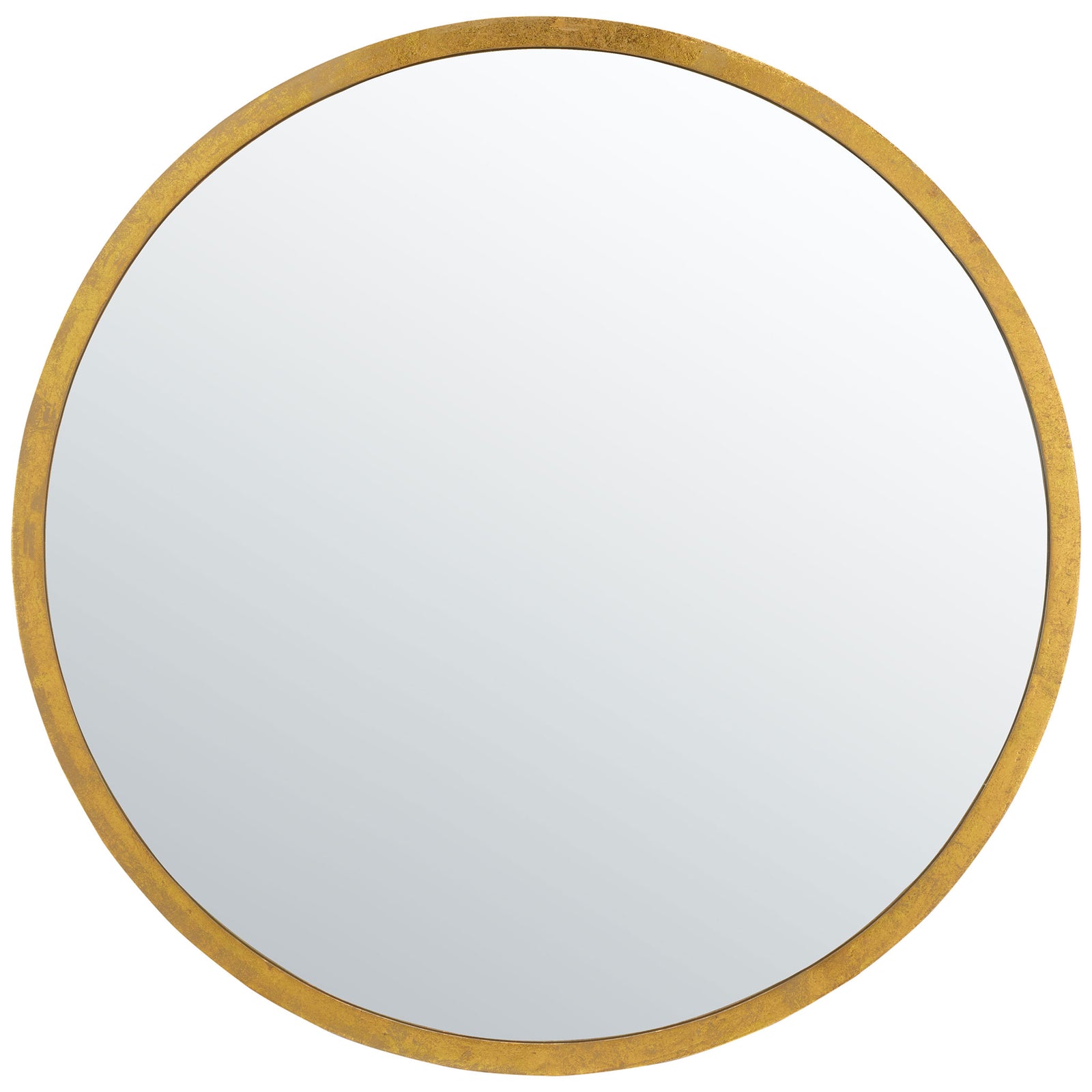 A slim gold iron frame encircles a wide mirror for a clean, modern look || MRR3033A || front_studio
