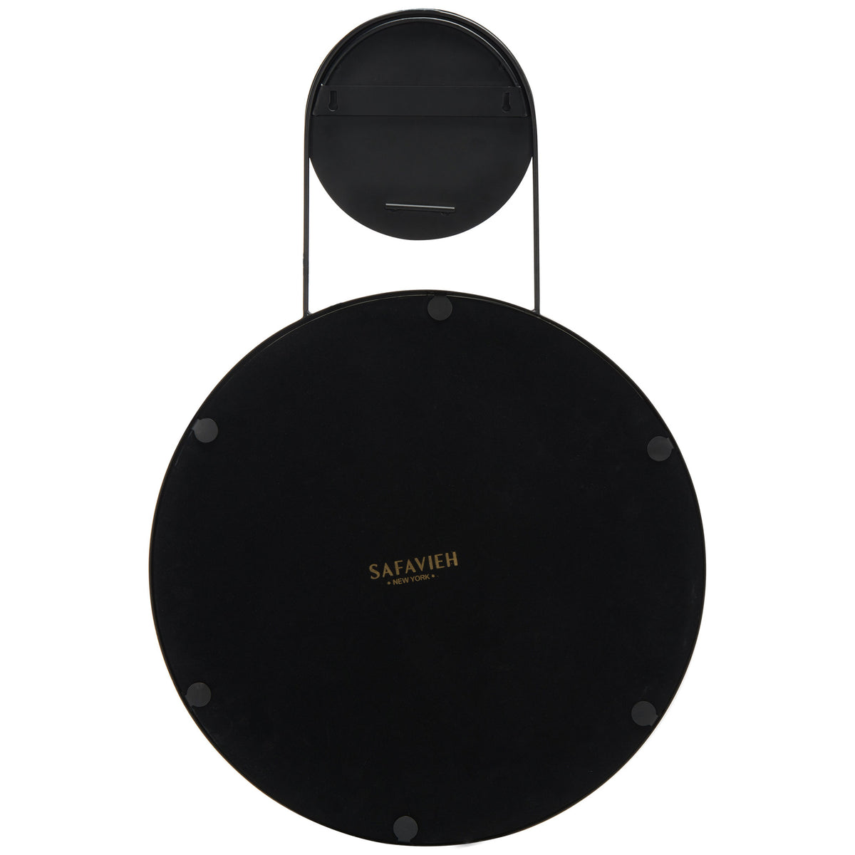 A matte black back and small protective pads complete the mirror's linked circular silhouette. || MRR3071A || back_studio