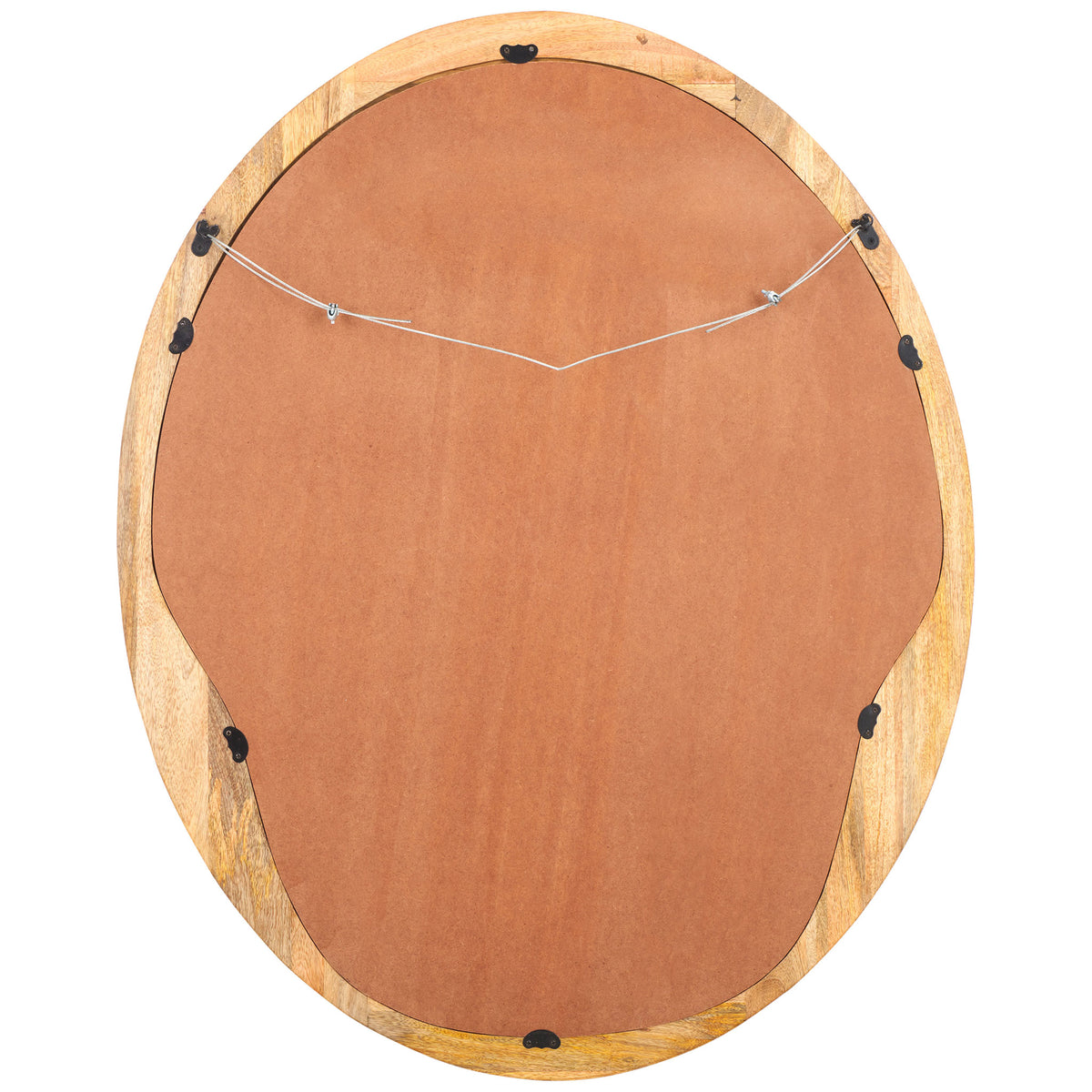 Natural wood frame and warm brown backing feature a hanging wire for wall display || MRR4003A || back_studio