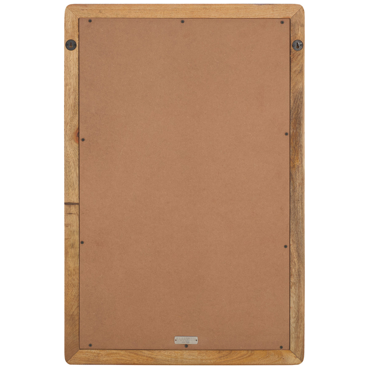 Mango wood mirror with a back panel and two metal hangers for vertical wall mounting || MRR4005A || back_studio