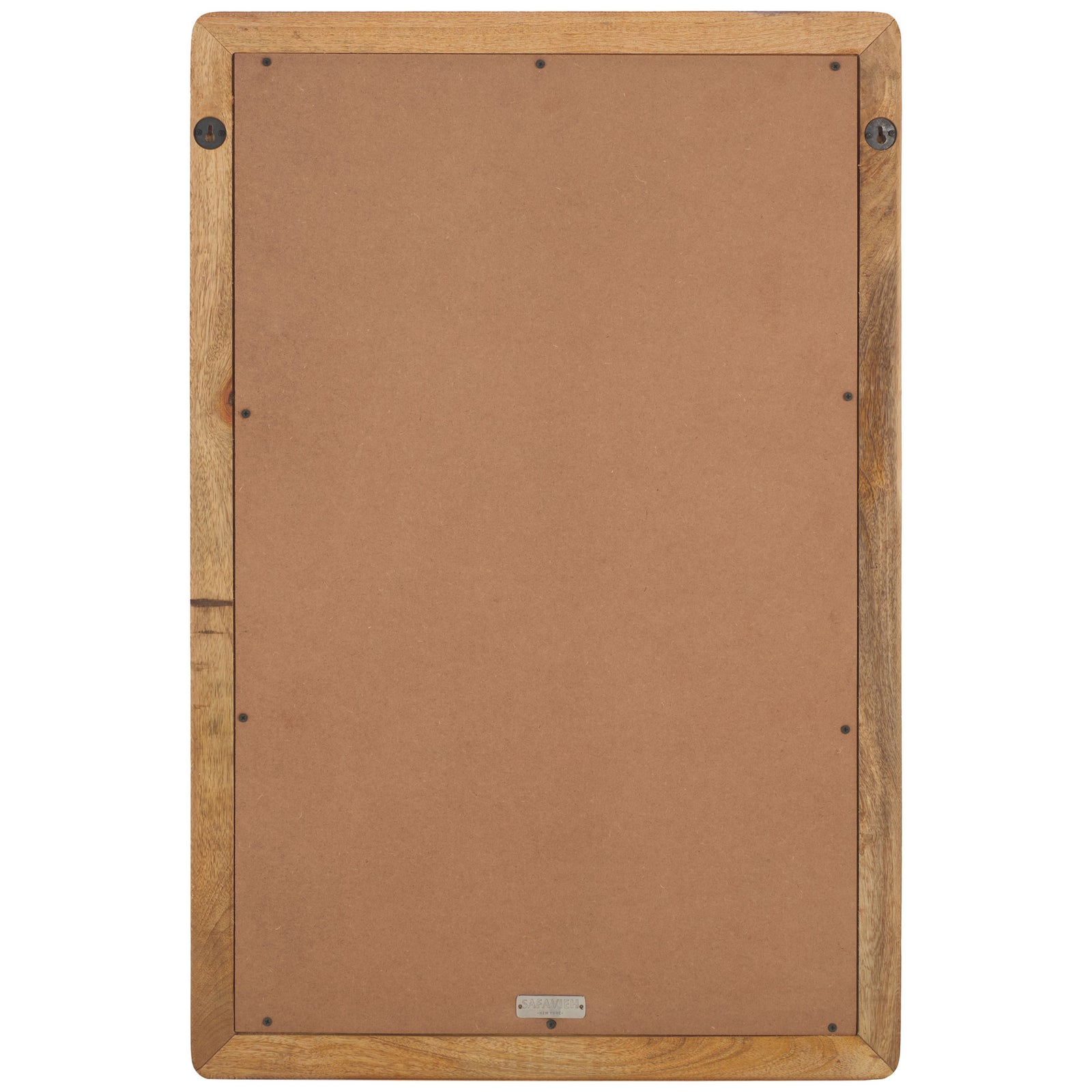 Mango wood mirror with a back panel and two metal hangers for vertical wall mounting || MRR4005A || back_studio