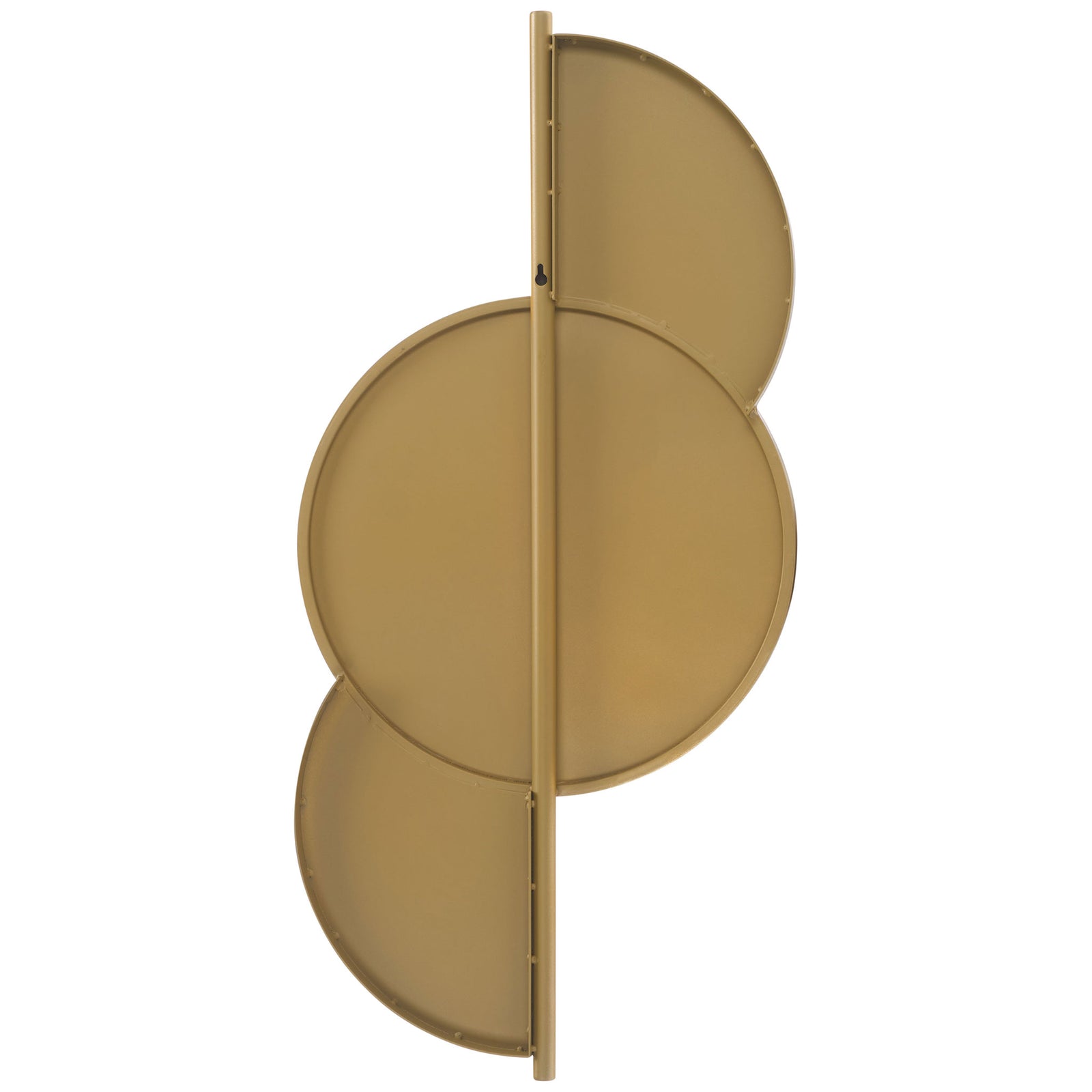 Gold metalwork shapes a central circle and two offset half-moon accents || MRR8004A || back_studio