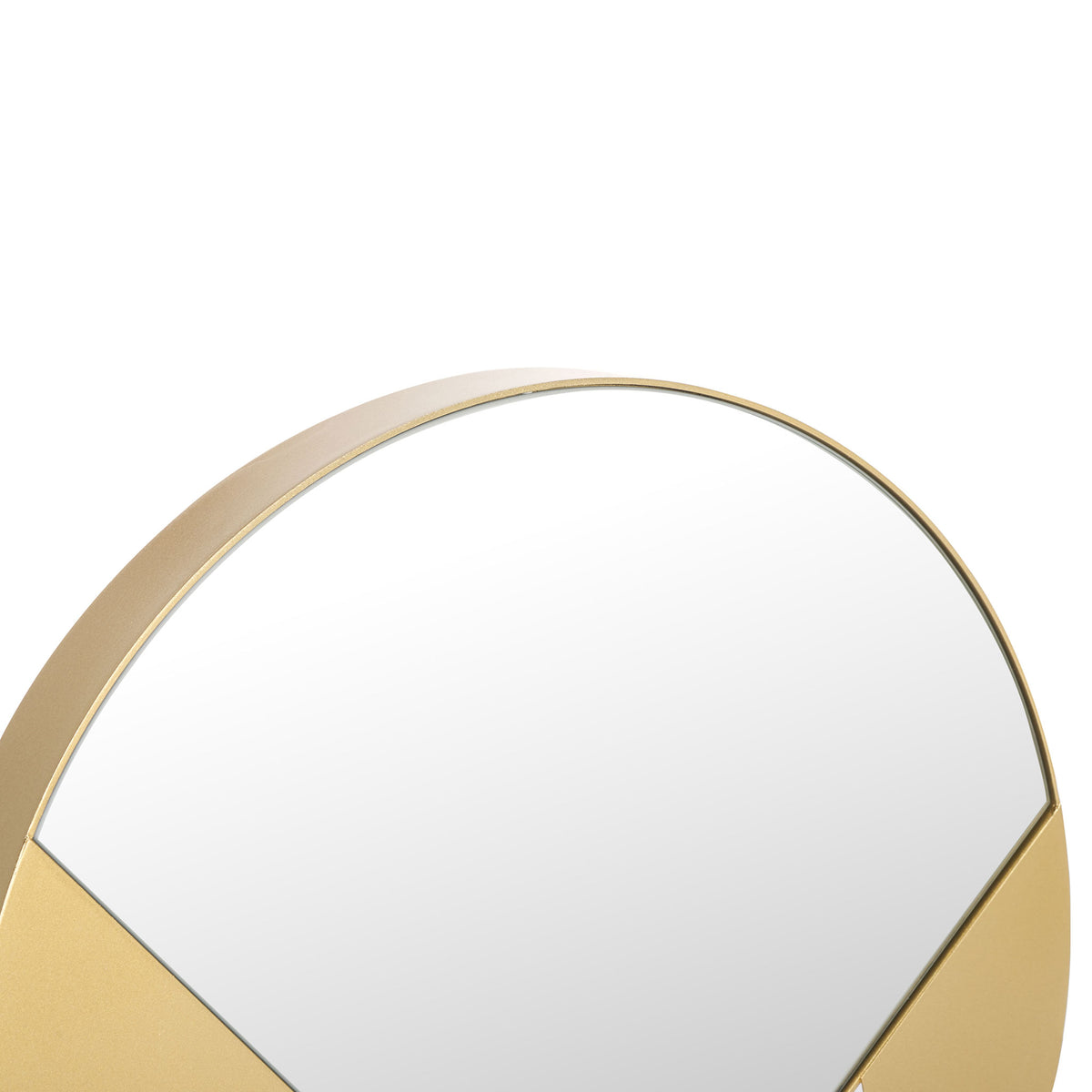 Slim gold edging frames reflective glass above angular metal panels || MRR8007A || detail_studio