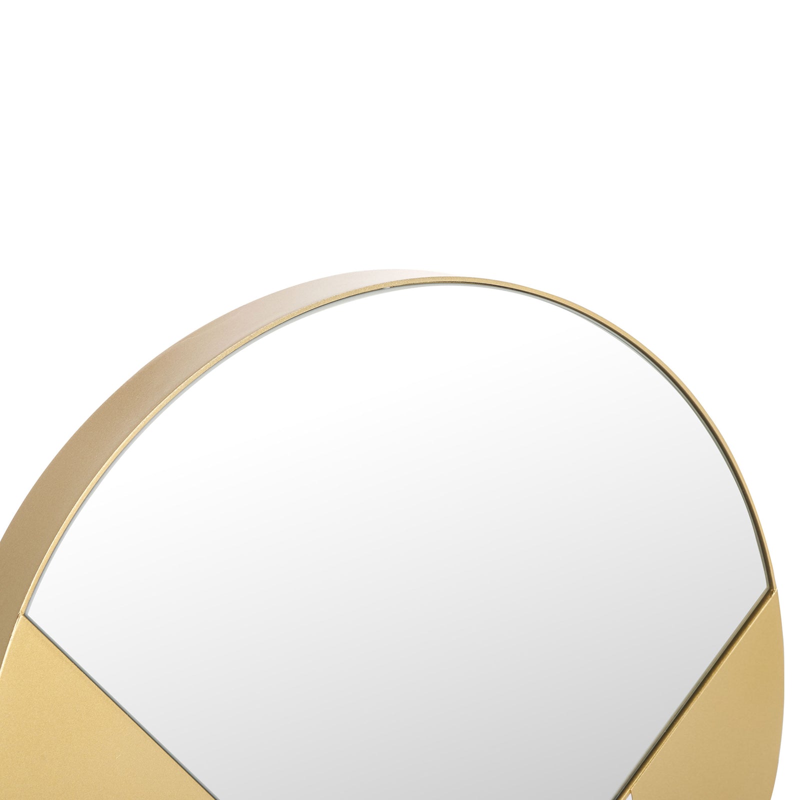 Slim gold edging frames reflective glass above angular metal panels || MRR8007A || detail_studio