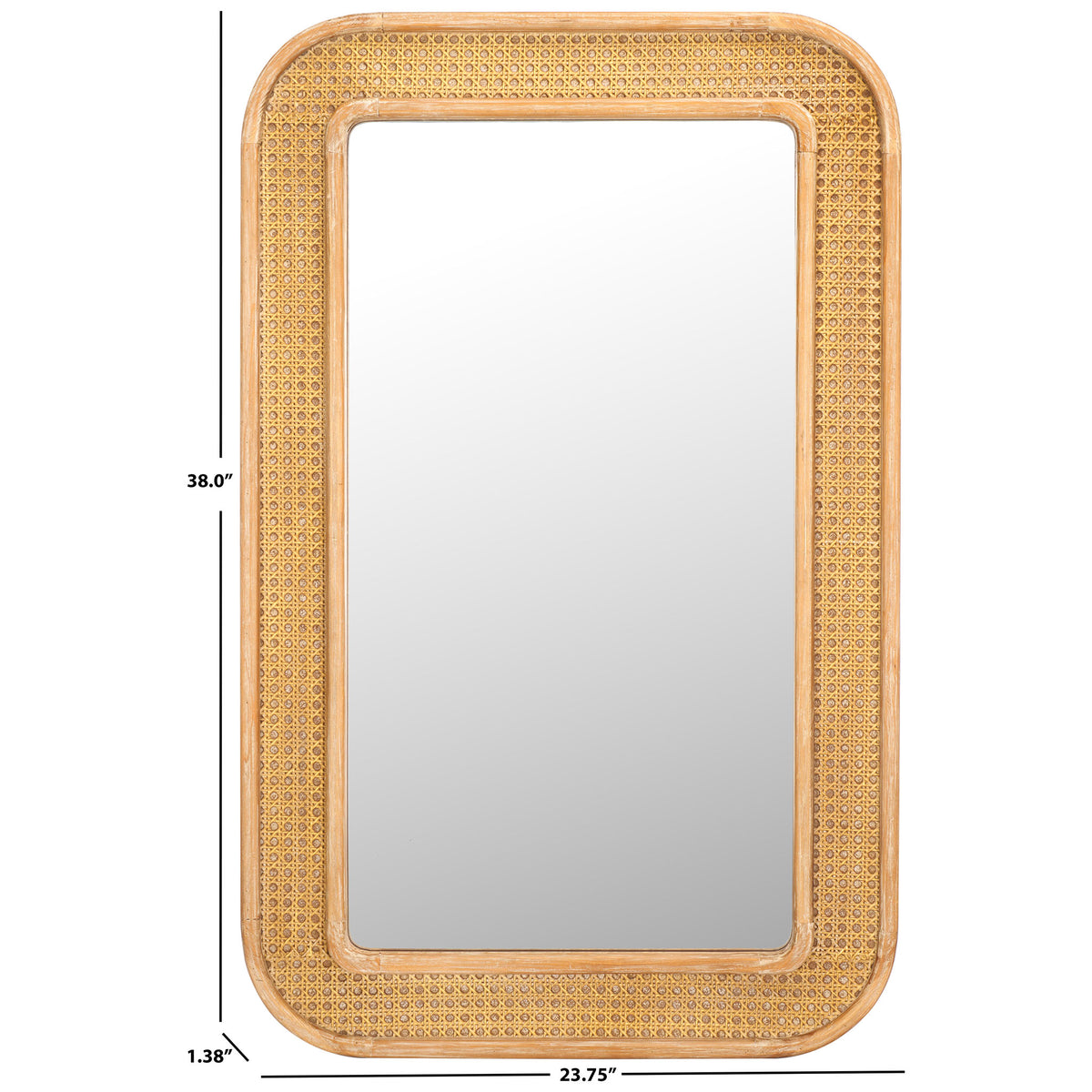 The natural wood mirror measures 23.75 inches wide and 38 inches high || MRR9000A || dimension_studio