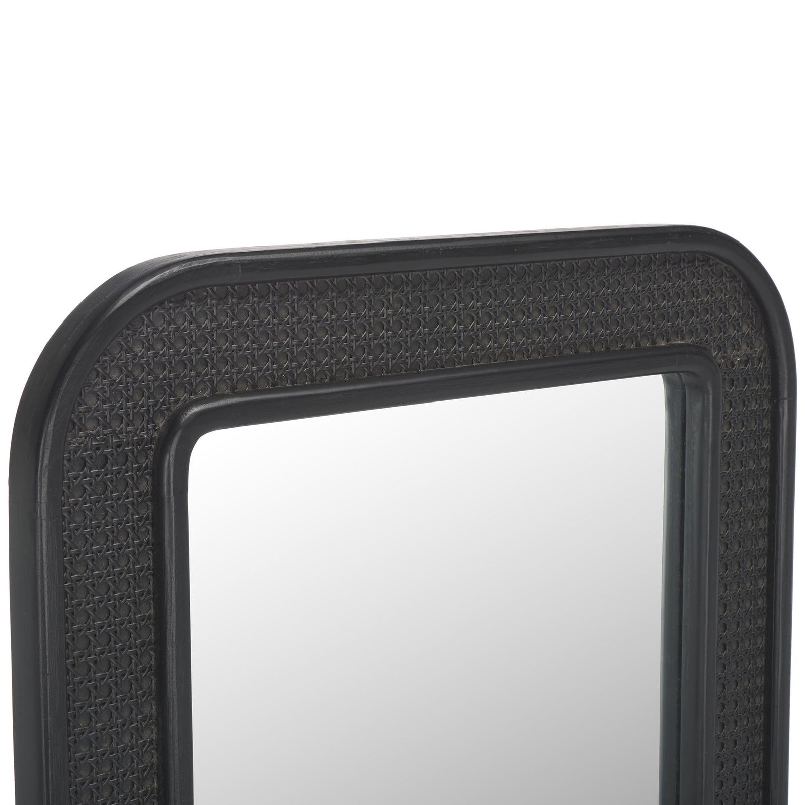 A woven-look black lattice fills the frame between smooth, rounded borders || MRR9000B || detail_studio
