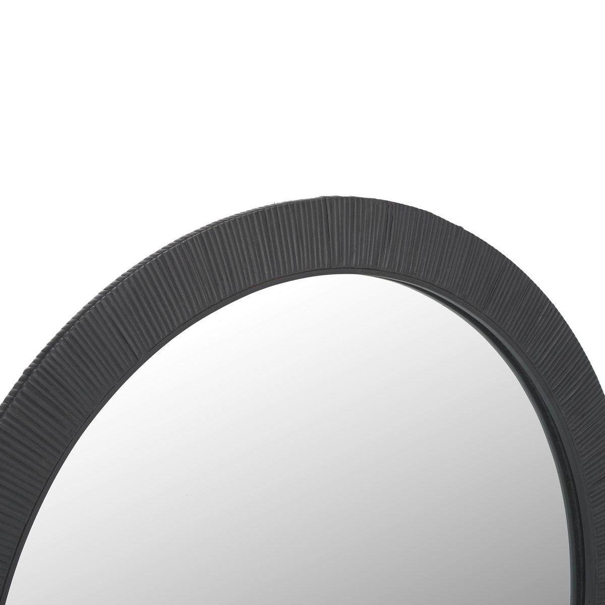 Fine grooves add depth and texture to the black frame around the reflective glass. || MRR9002A || detail_studio
