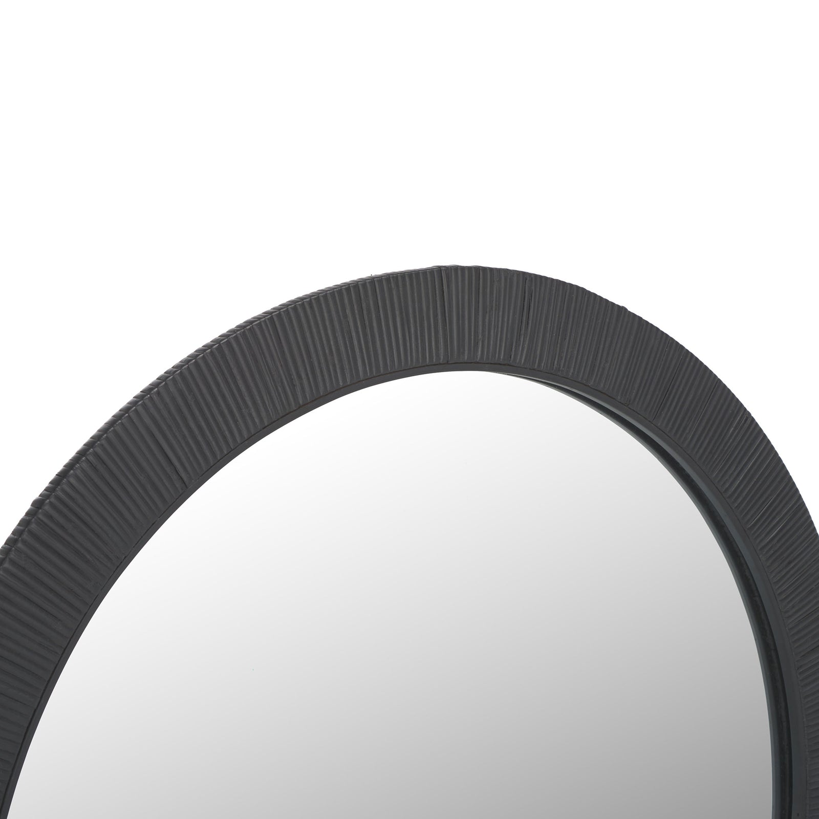 Fine grooves add depth and texture to the black frame around the reflective glass. || MRR9002A || detail_studio