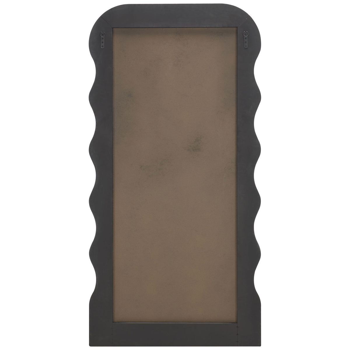 A black wavy frame surrounds an inset backing panel with two hanging brackets || MRR9006A || back_studio