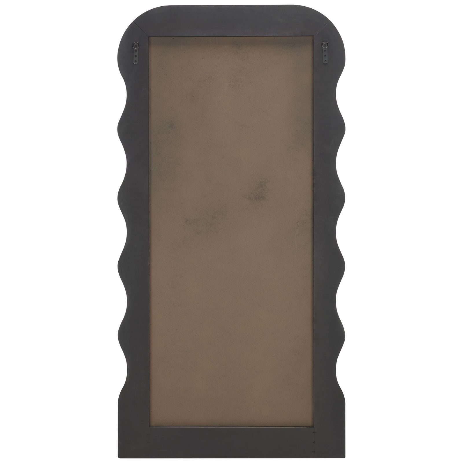 A black wavy frame surrounds an inset backing panel with two hanging brackets || MRR9006A || back_studio