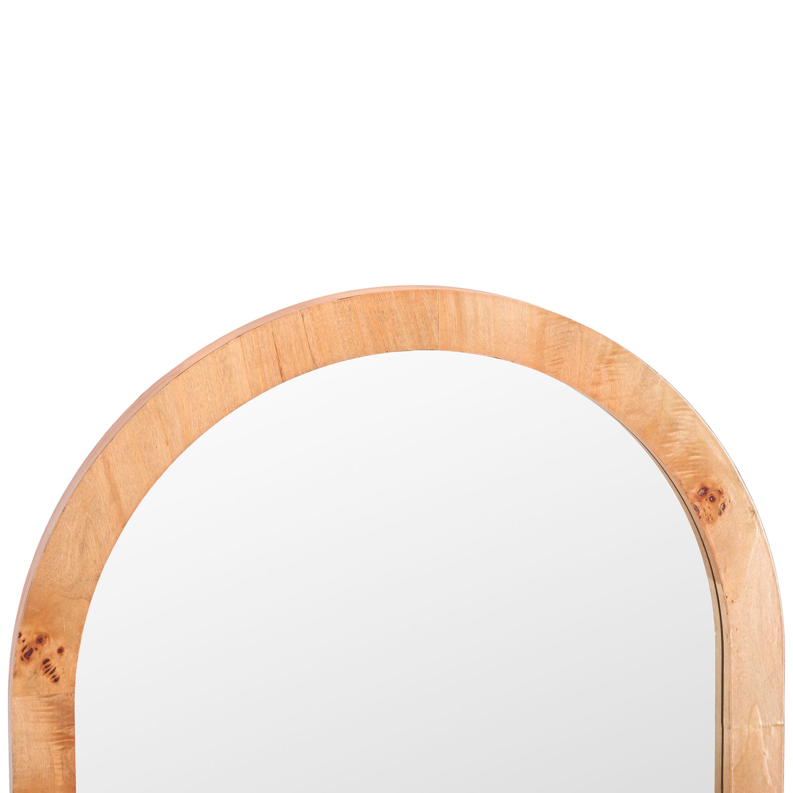The arched wood frame features natural grain and distinctive knots || MRR9013A || detail_studio