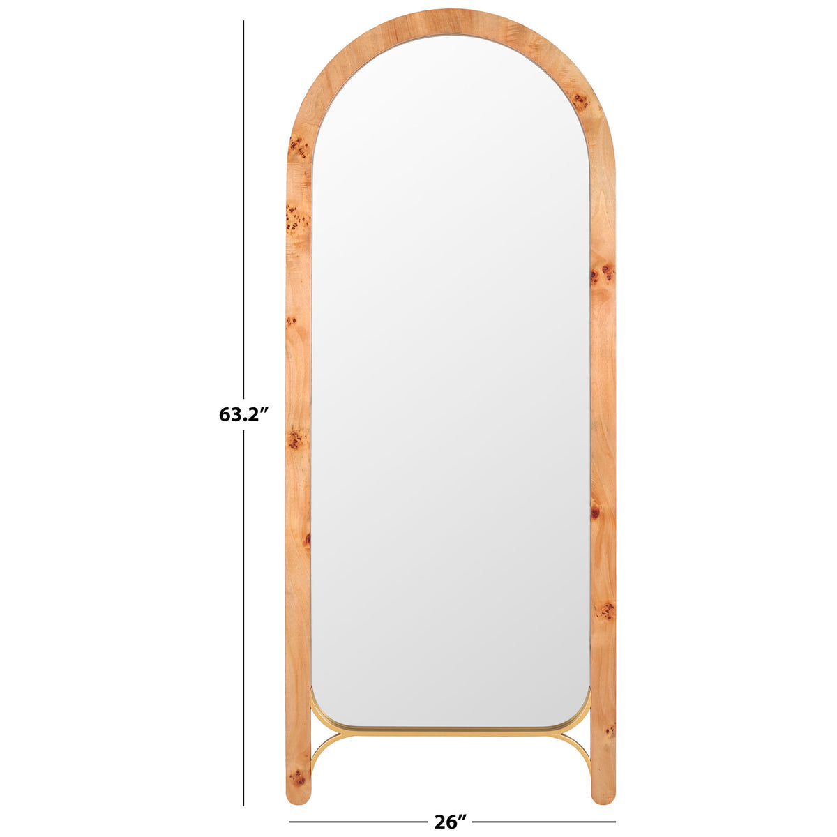 Tall arched mirror measures 63.2 inches high by 26 inches wide || MRR9013A || dimension_studio