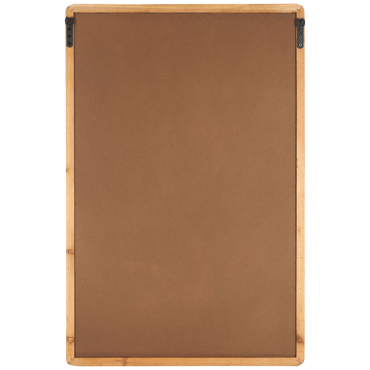 Natural wood frame encloses a sturdy back panel with two metal hanging brackets || MRR9019A || back_studio