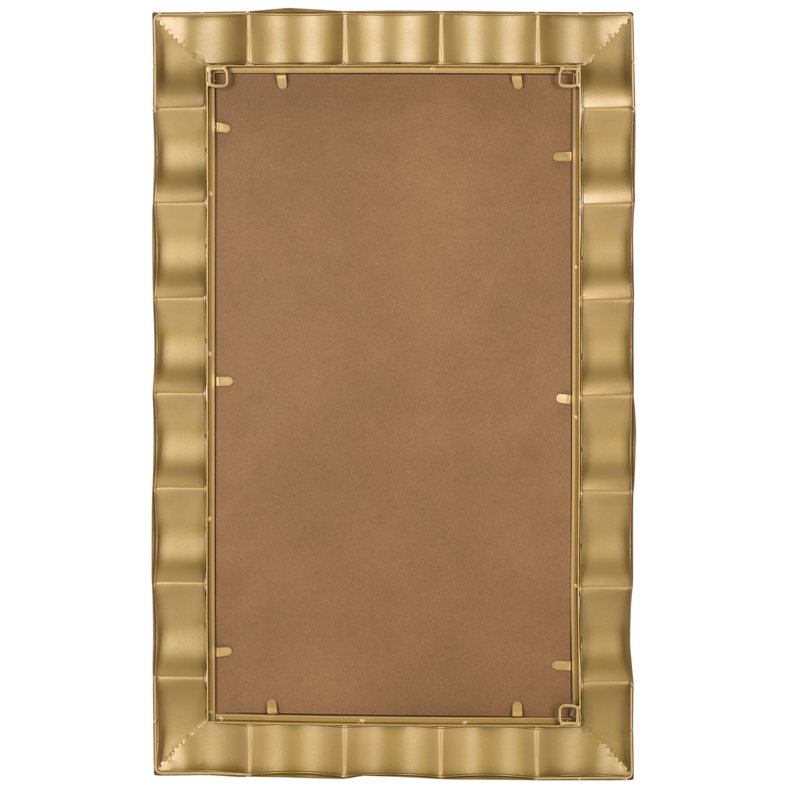 Scalloped gold frame with a sturdy backing and discreet wall-mounting hardware || MRR9035A || back_studio