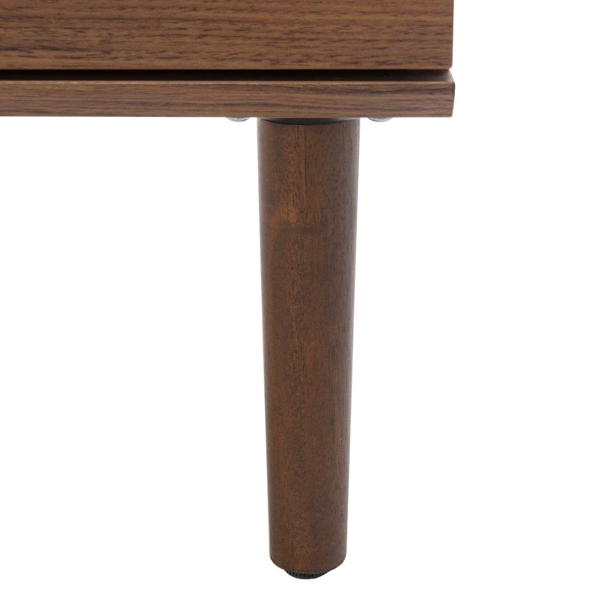 Tapered wood leg with smooth walnut finish and adjustable glide || NST9602A || leg_studio