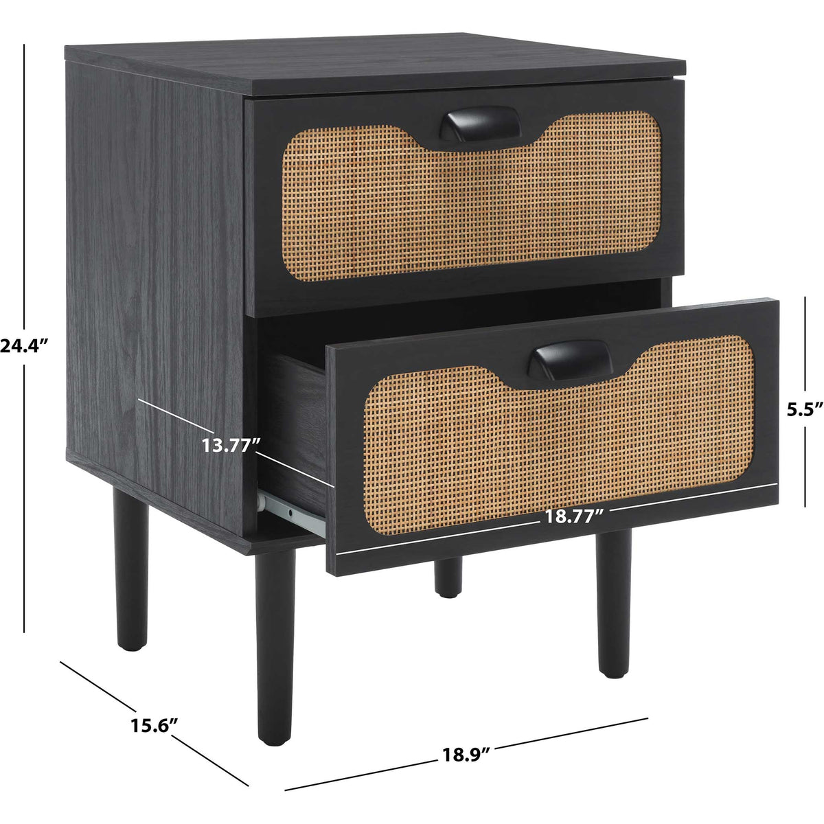 Two deep drawers keep essentials organized in a compact, space-saving design