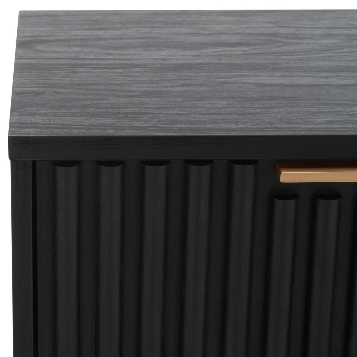 Textured fluted facade pairs with a subtle black woodgrain top for a modern accent || NST9605B || detail_studio