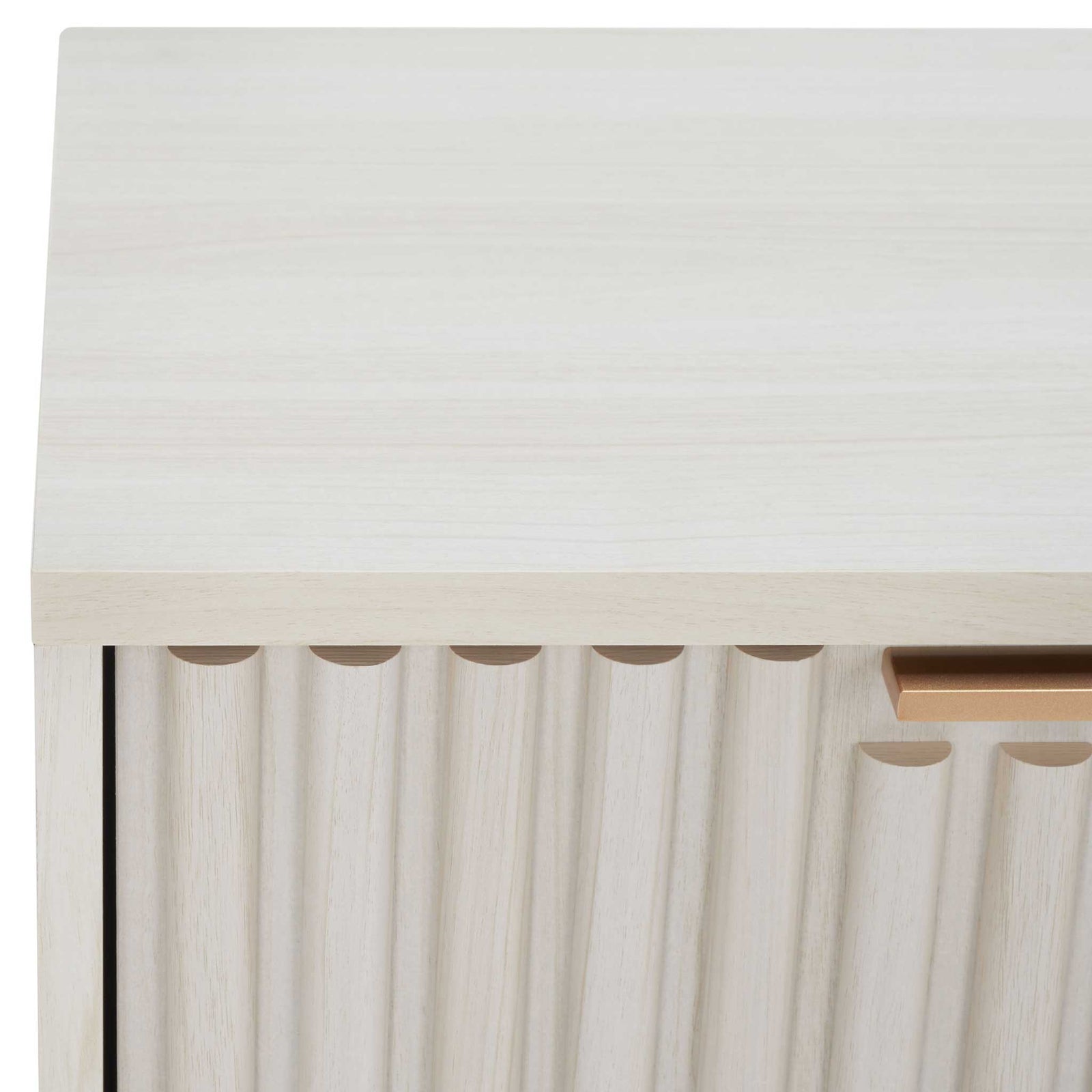 Crisp fluted texture and smooth bleached white finish create modern dimension. || NST9605C || detail_studio