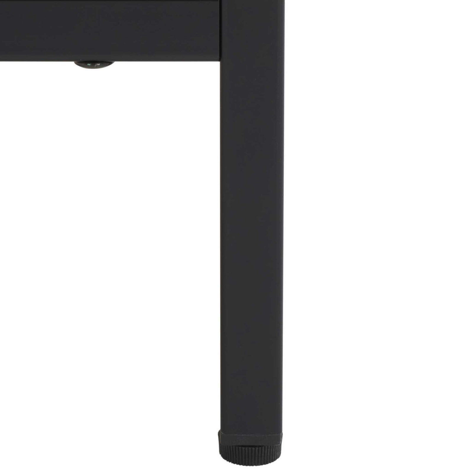 Durable black metal legs with protective foot caps for floor-friendly support || NST9605D || leg_studio