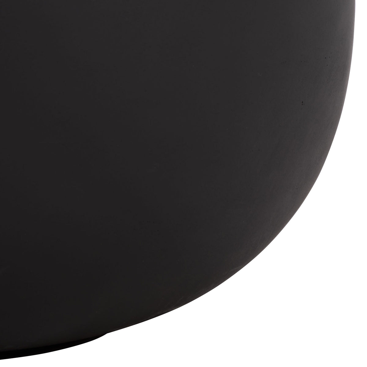 Gently rounded base of a tall black planter with a smooth, matte finish || PAT1400A || leg_studio