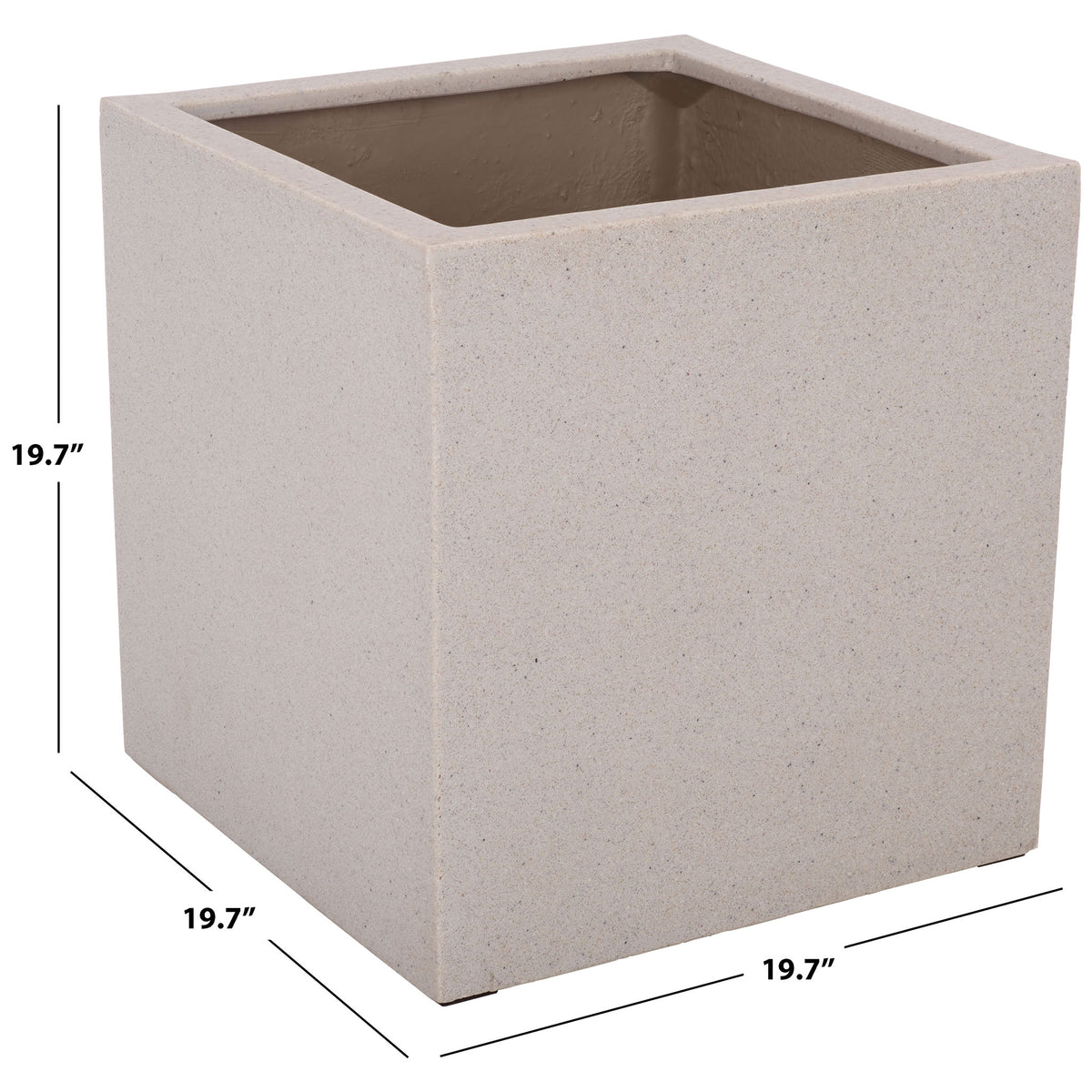 Low square planter measures 19.7 inches wide, deep, and high || PAT1403B || dimension_studio