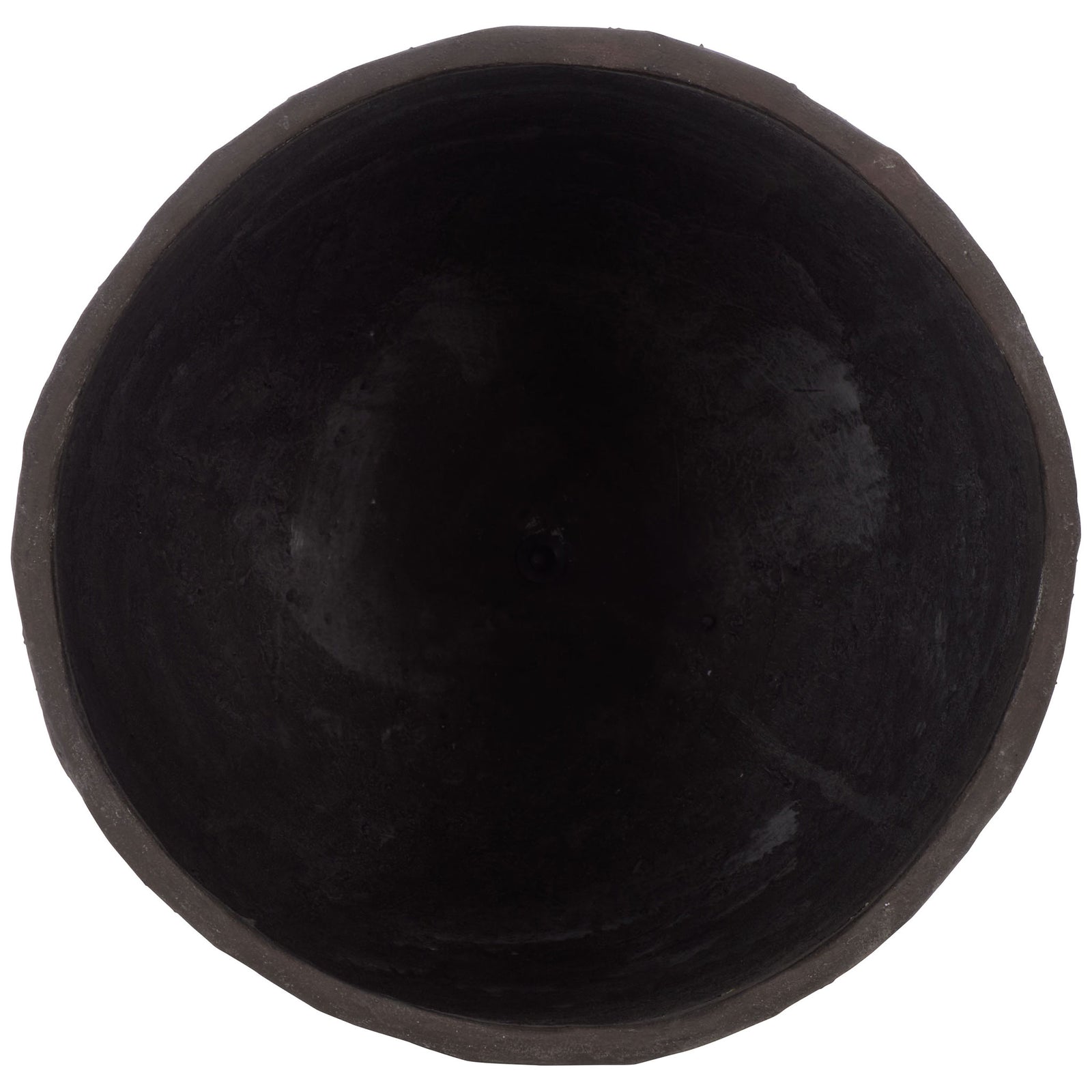 The broad brown rim encloses a dark round interior with a discreet drainage hole. || PAT1405A || top_studio