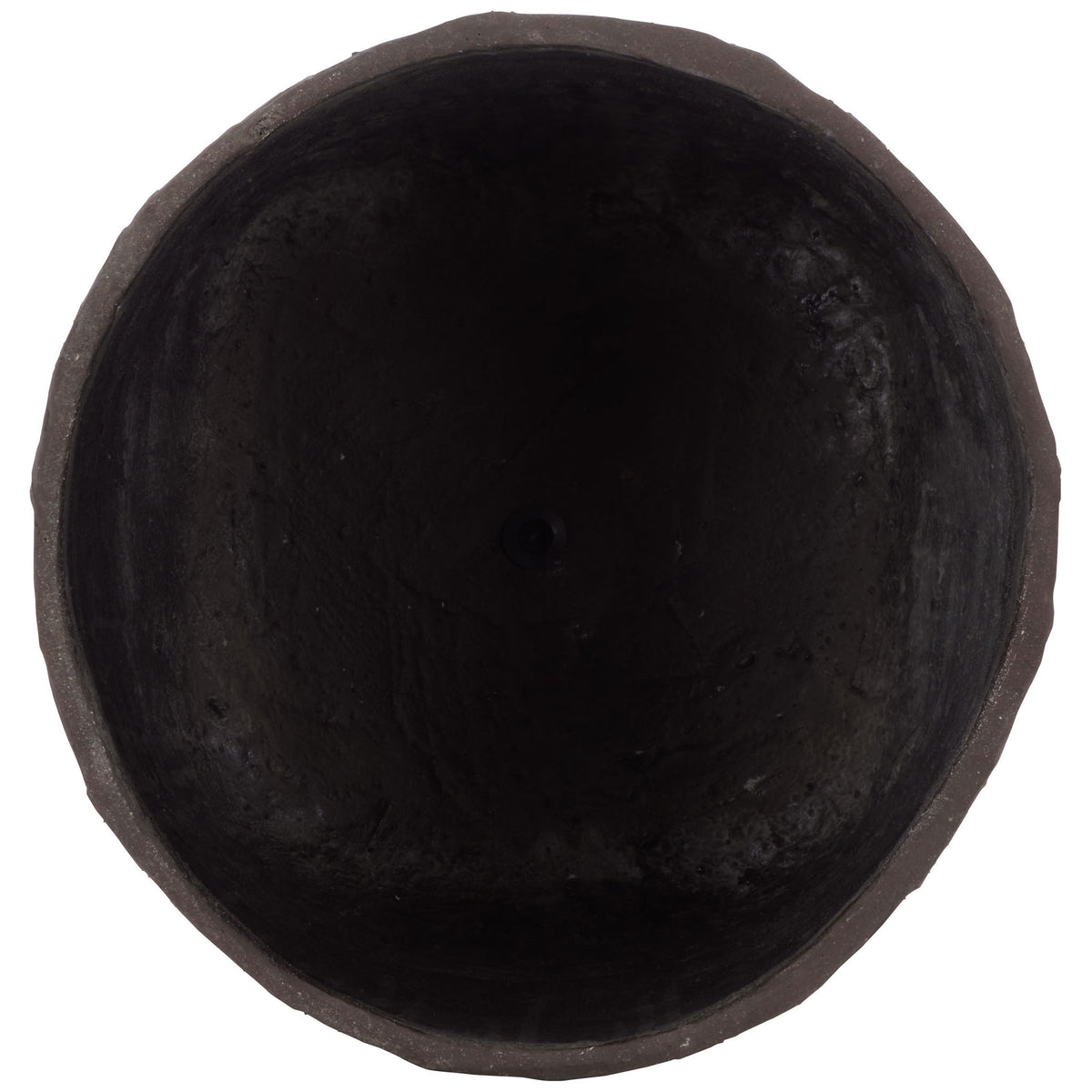 A deep round cavity and small central drain sit within the dark brown rim. || PAT1408A || top_studio