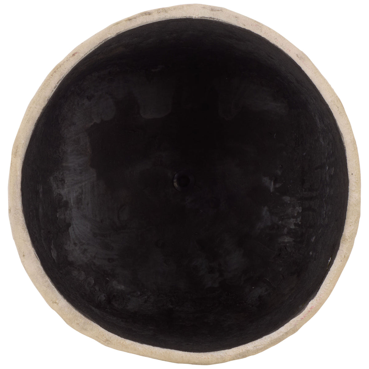 A pale beige rim encircles a dark planting cavity with a small central drain. || PAT1408B || top_studio