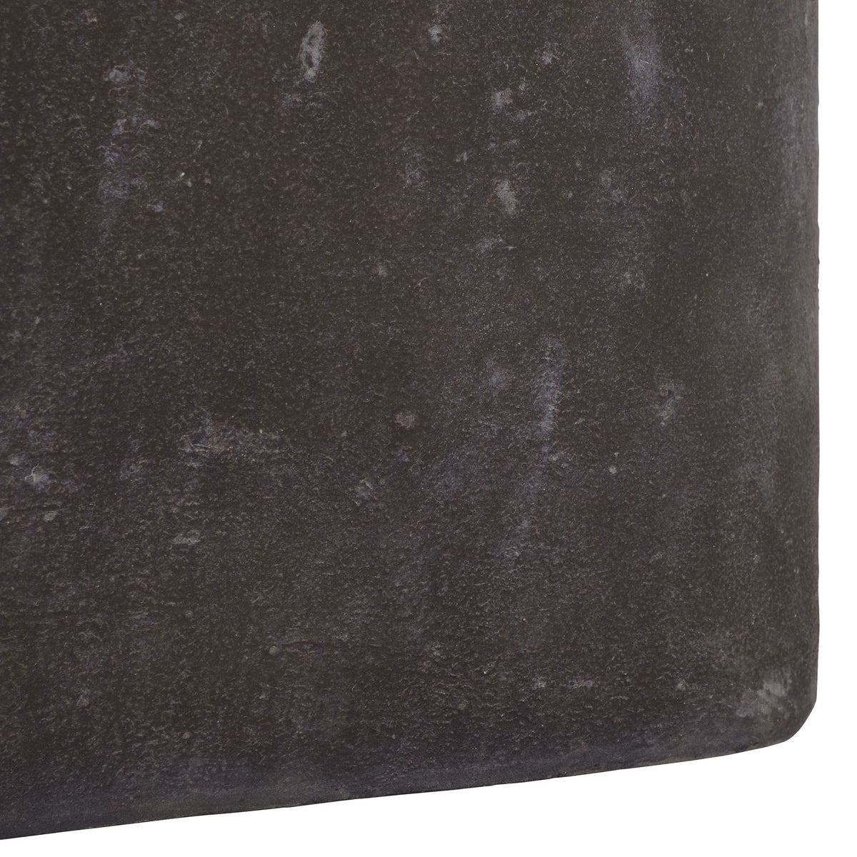 The large brown planter's broad, squared base has faint, natural-looking streaks. || PAT1409A || leg_studio