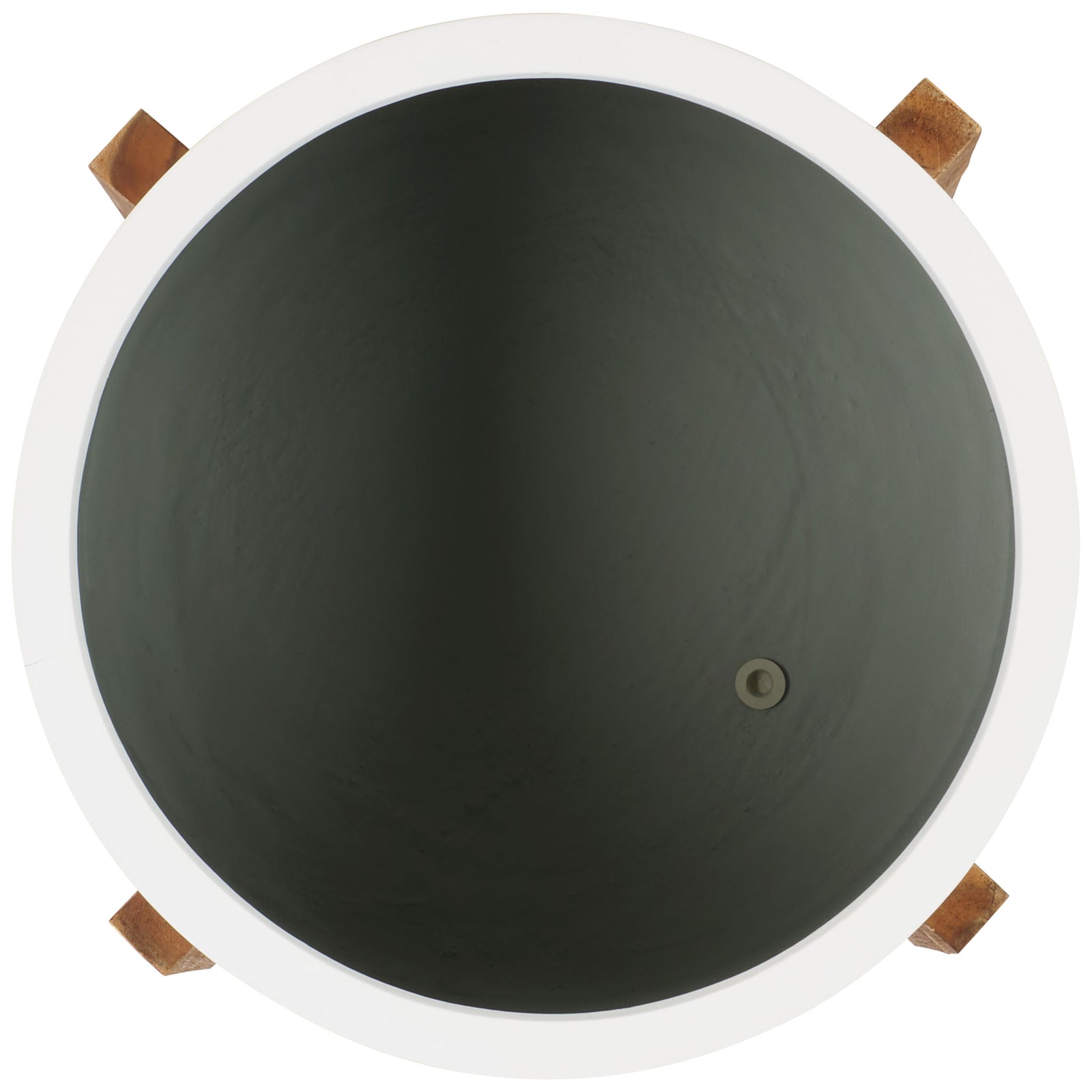 A circular white rim borders the roomy gray interior and its small drainage opening. || PAT1515C || top_studio