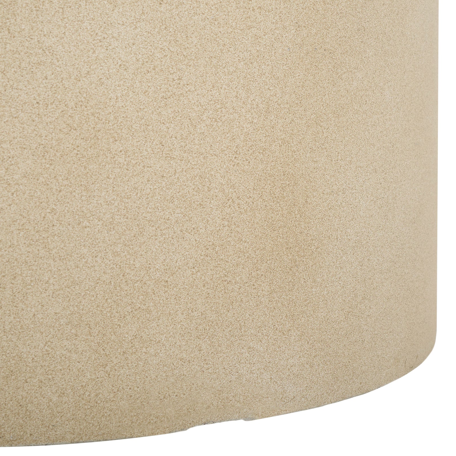 The beige planter's gently curved base continues its fine-grained stone texture || PAT1516B || leg_studio