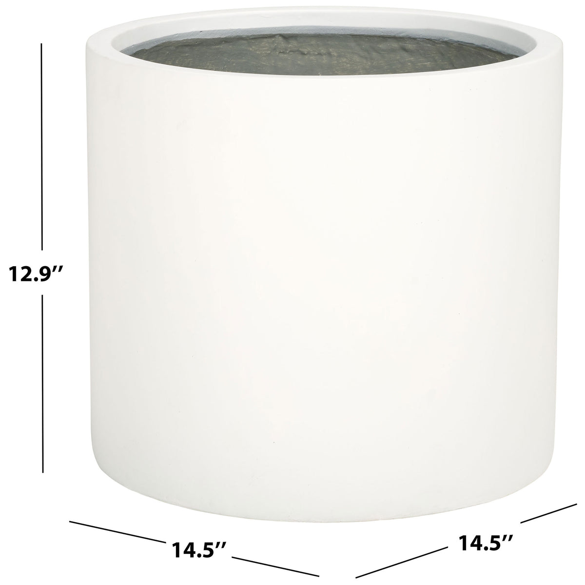 The white planter measures 14.5 inches across and 12.9 inches tall || PAT1516C || dimension_studio