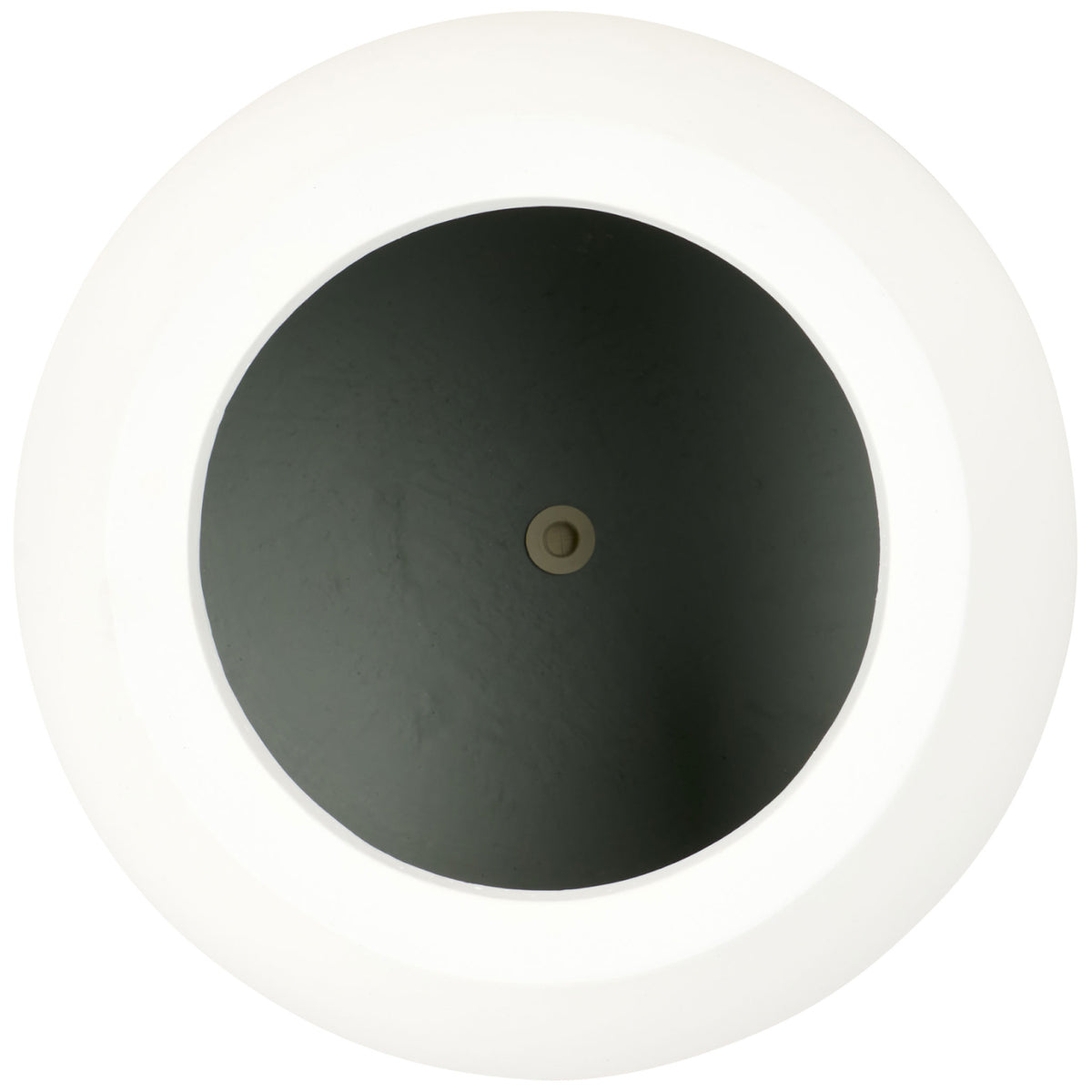A thick white rim surrounds a deep planting cavity with a central drainage hole. || PAT1518C || top_studio