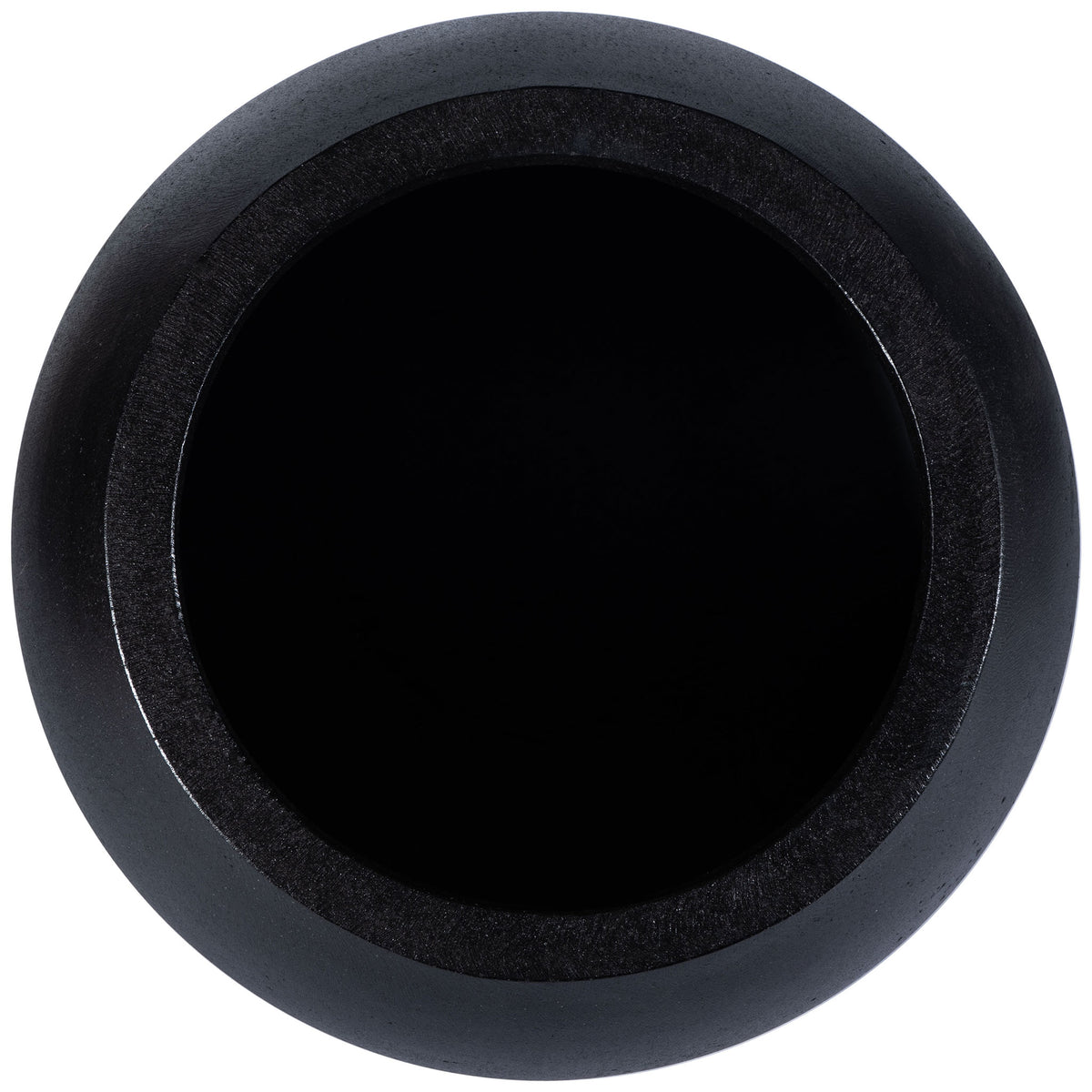 A substantial black rim defines the generous round opening of the large planter. || PAT1519A || top_studio