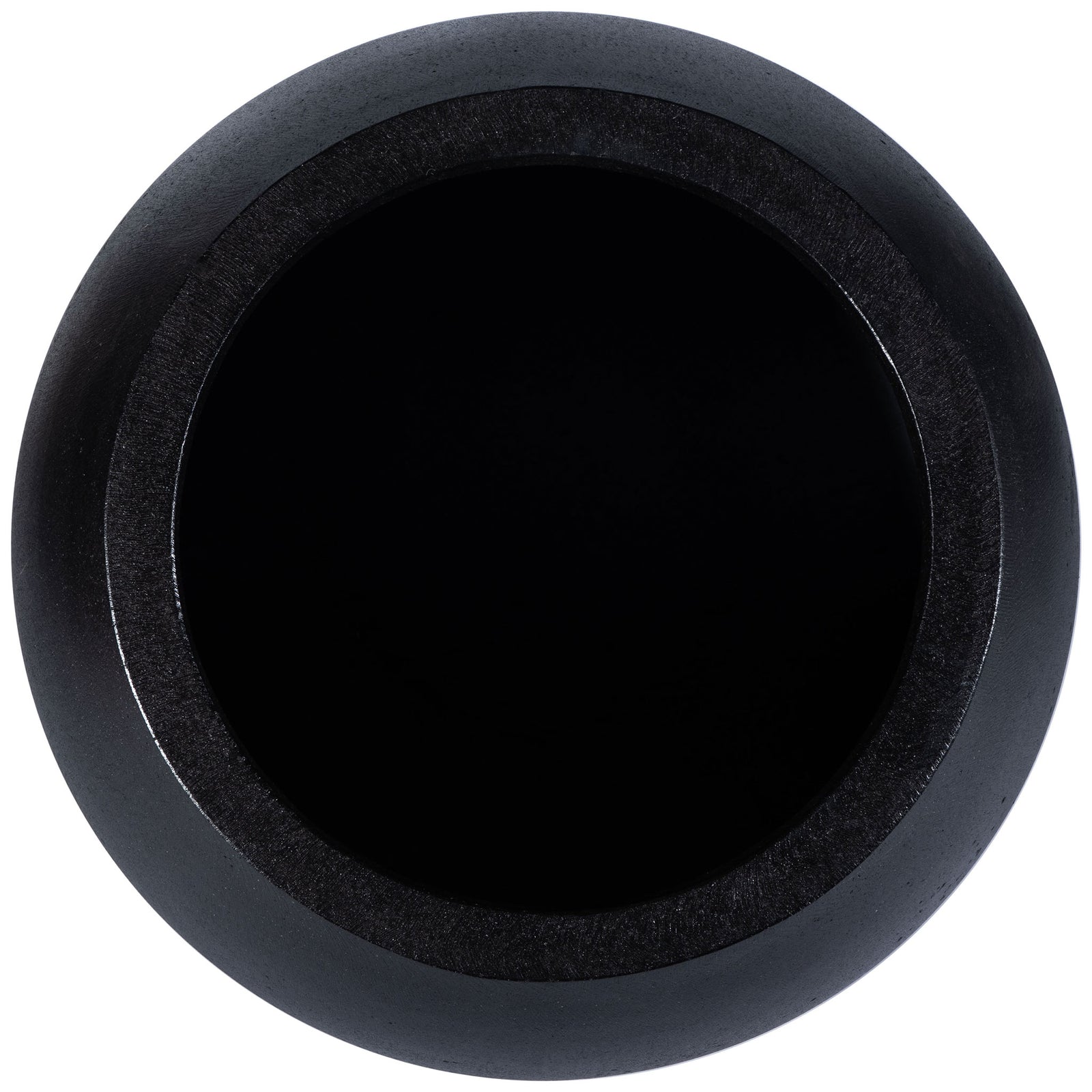 A substantial black rim defines the generous round opening of the large planter. || PAT1519A || top_studio