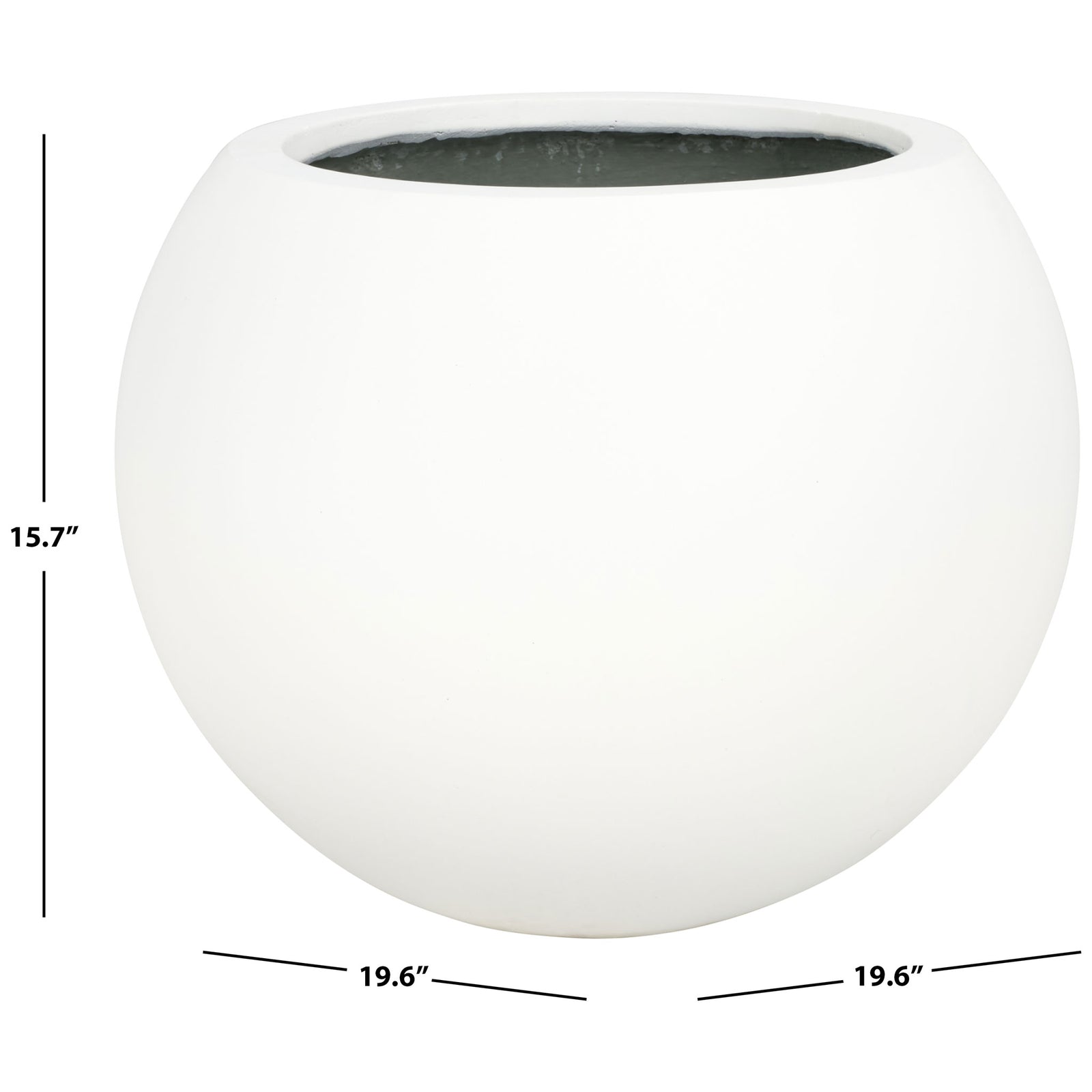 Large white planter measures 19.6 inches wide and 15.7 inches high. || PAT1519C || dimension_studio