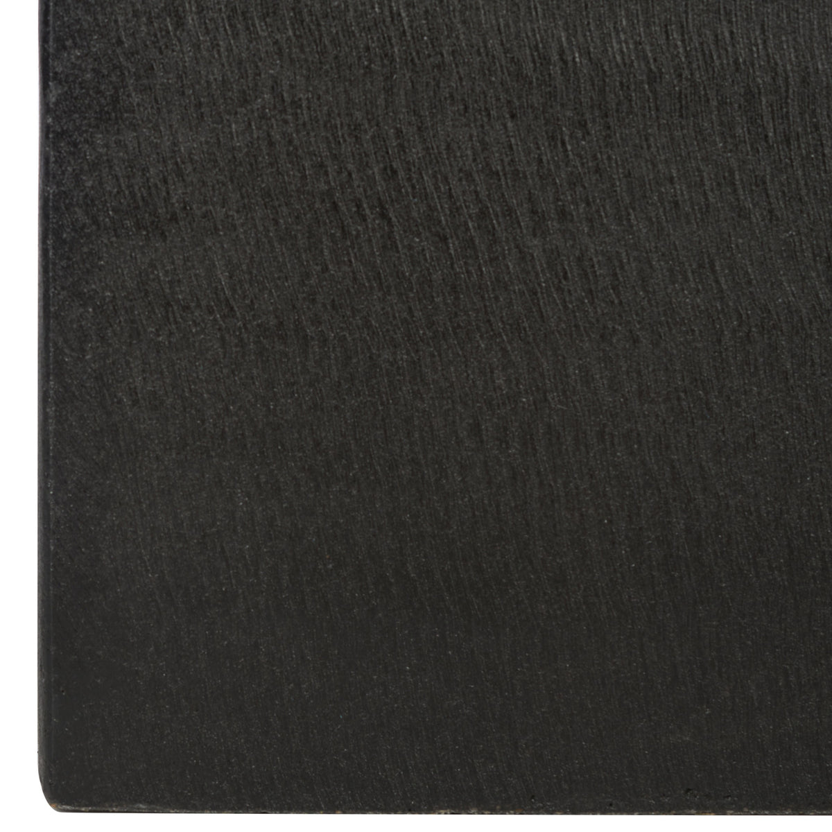 A gently rounded lower corner softens the planter's clean, solid black form.