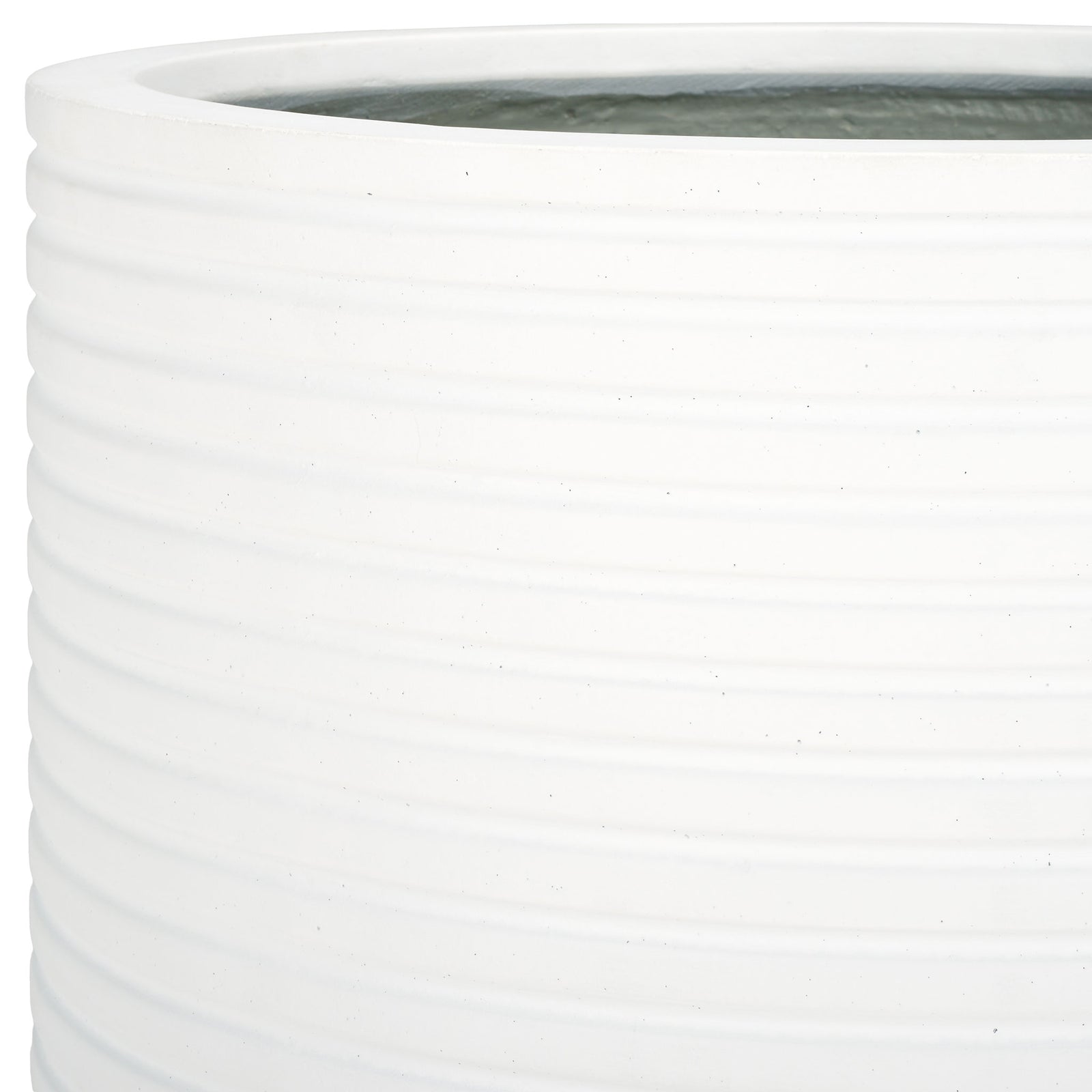 A crisp white rim tops softly raised horizontal ribs and a contrasting gray interior || PAT1530C-SET2 || detail_studio