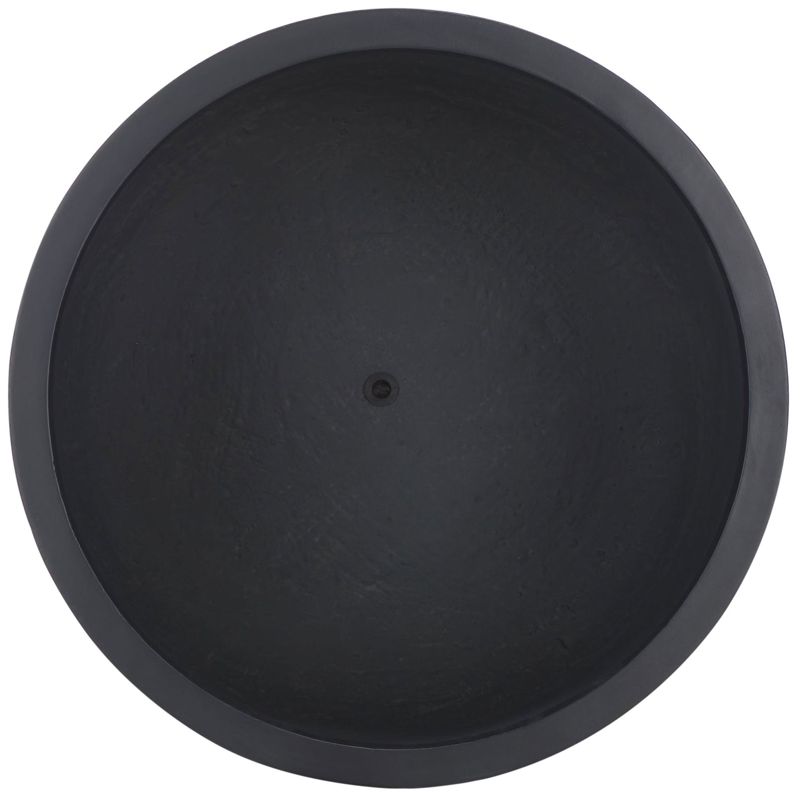 A broad black rim encloses a dark, roomy interior with a centered drainage opening || PAT1531A || top_studio