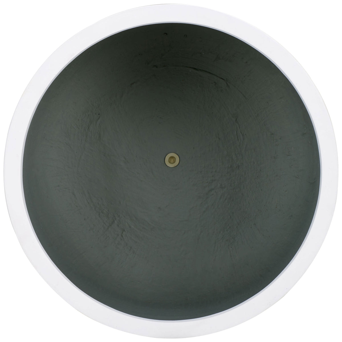 A wide white rim frames a generous gray interior with a small centered drainage opening || PAT1531C || top_studio
