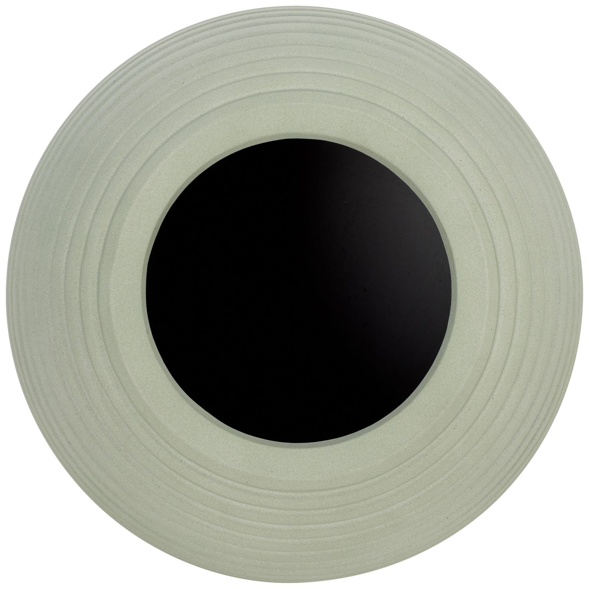 Raised sage rings circle a wide planting opening and dark inner well. || PAT1534E || top_studio