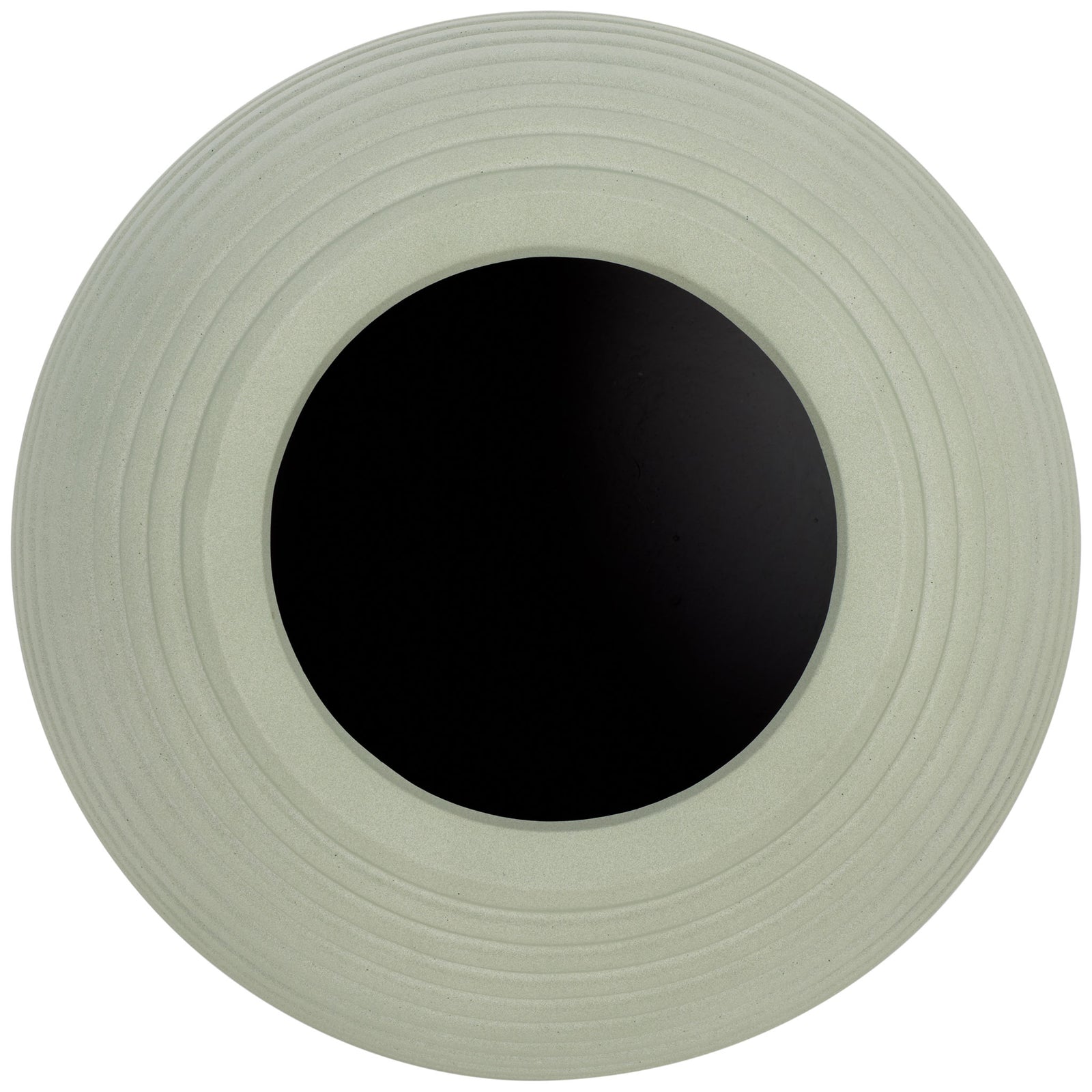 Raised sage rings circle a wide planting opening and dark inner well. || PAT1534E || top_studio