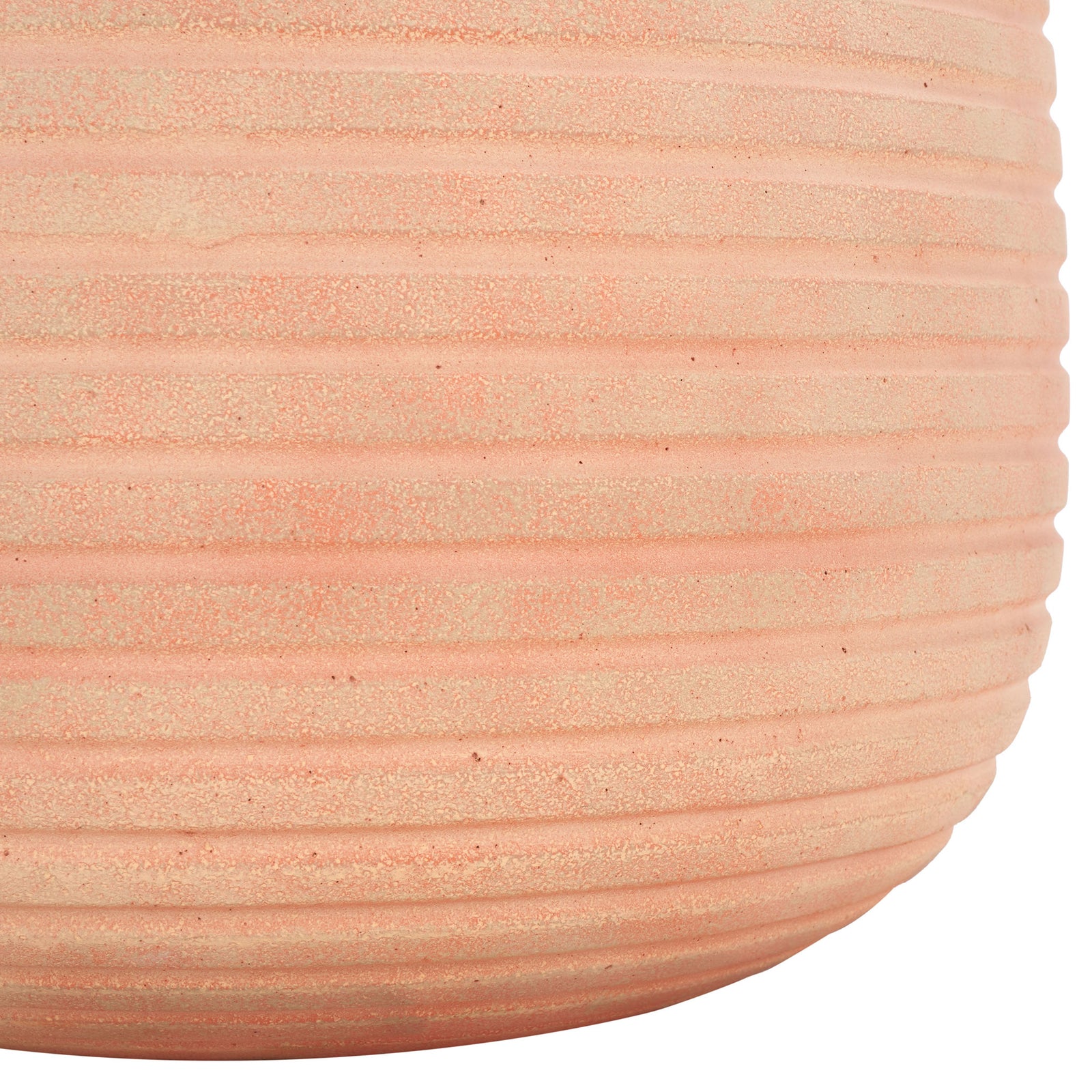 The terracotta planter's curved base continues its horizontal banding || PAT1535D-SET2 || leg_studio