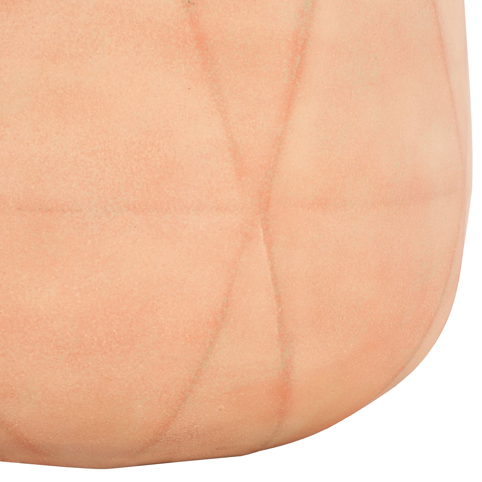 Etched diamond lines continue across the terracotta planter's rounded base. || PAT1536D-SET2 || leg_studio