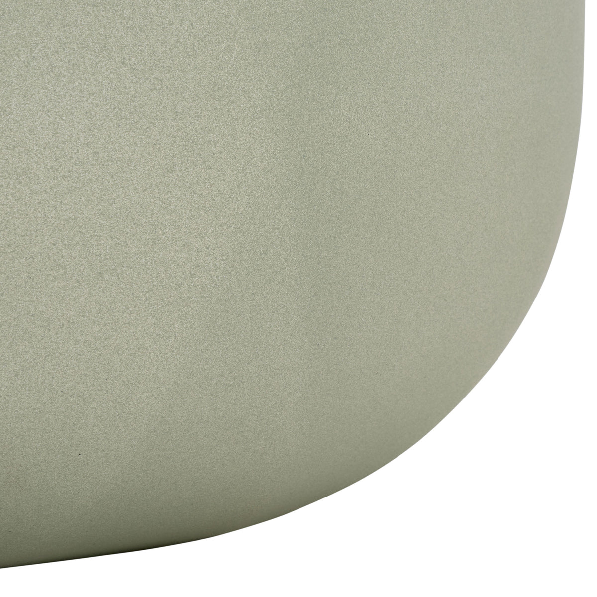 The sage planter's gently curved base lends it a soft, balanced profile.